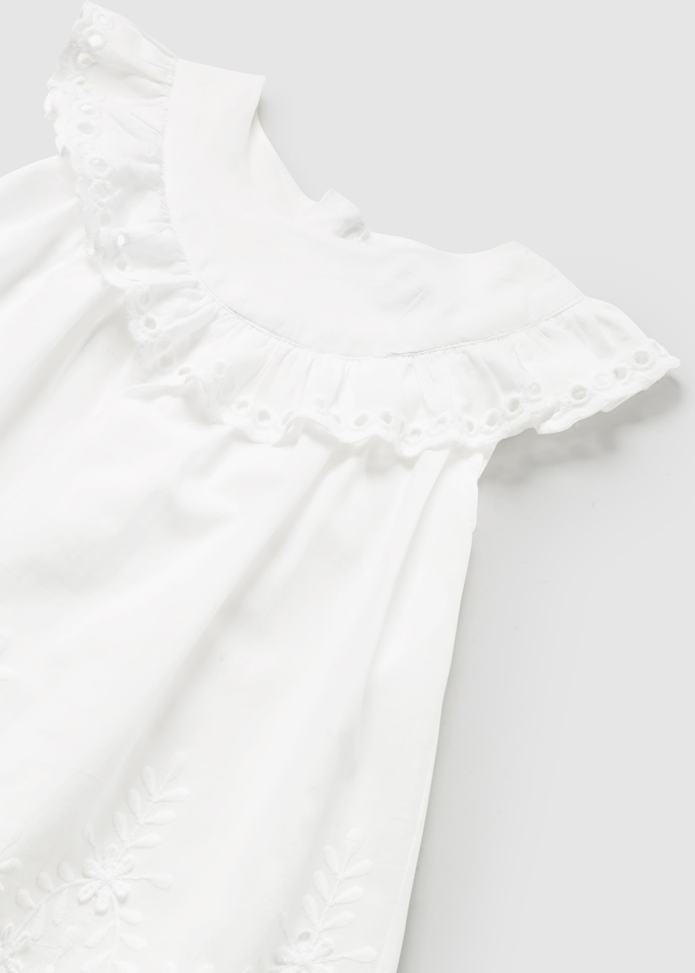 Vestito ricamato popeline neonata