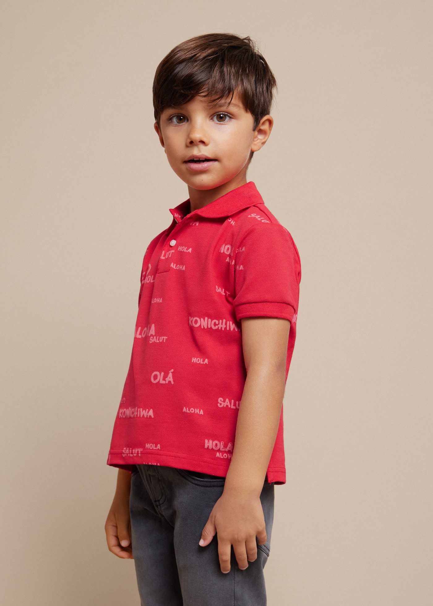 Boys printed polo shirt Better Cotton