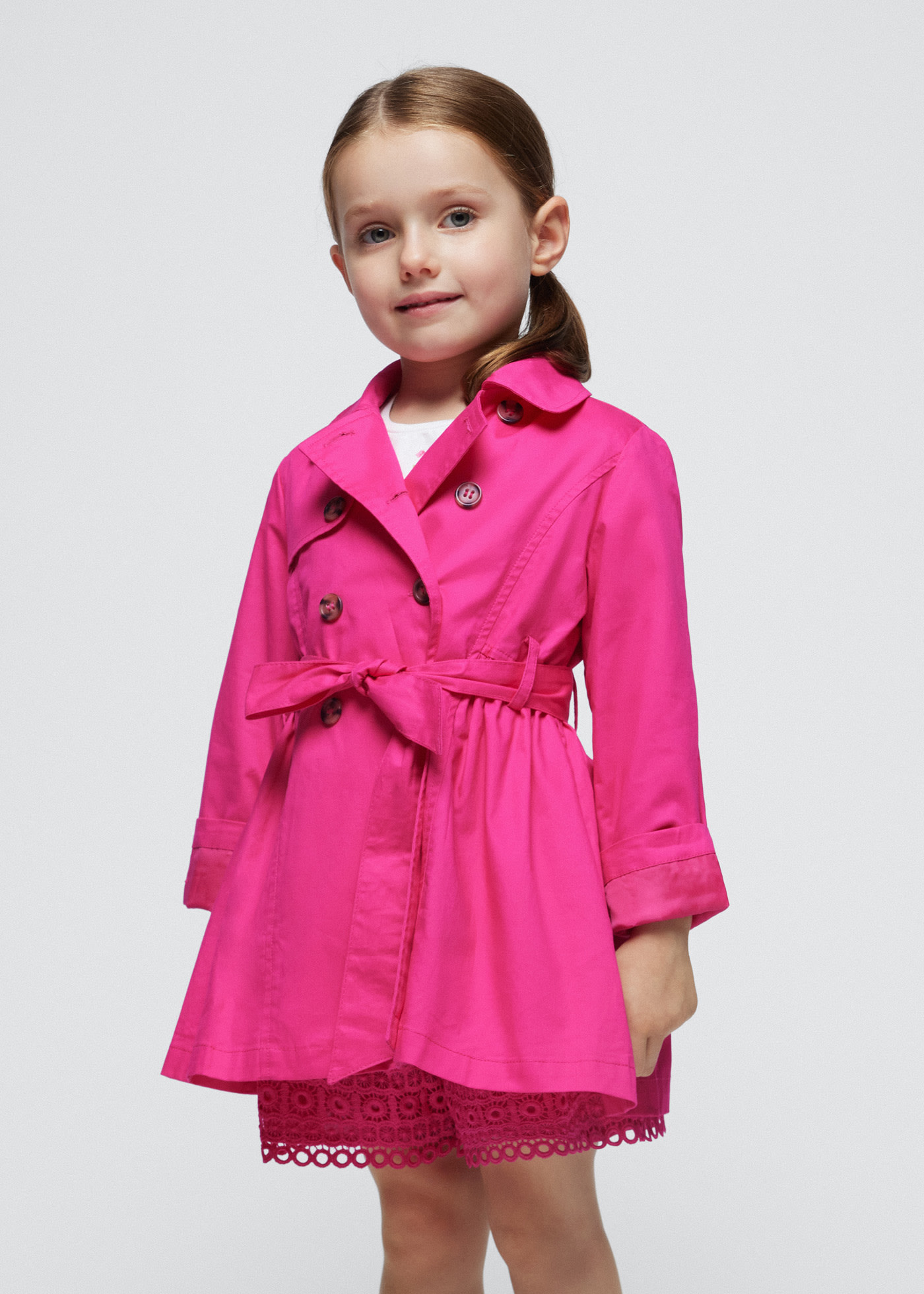 Girls belted trench coat