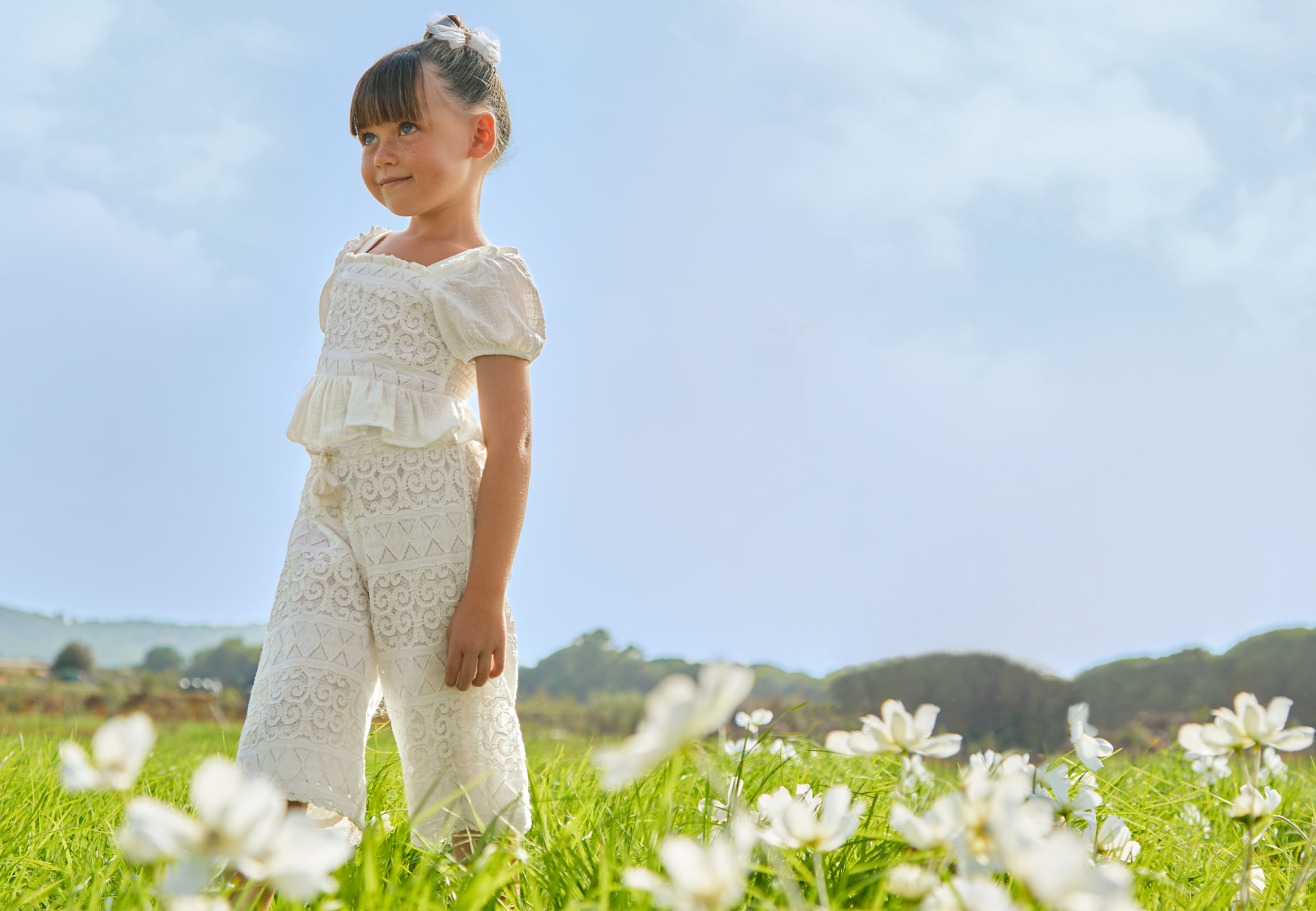 Girl crochet culotte trousers