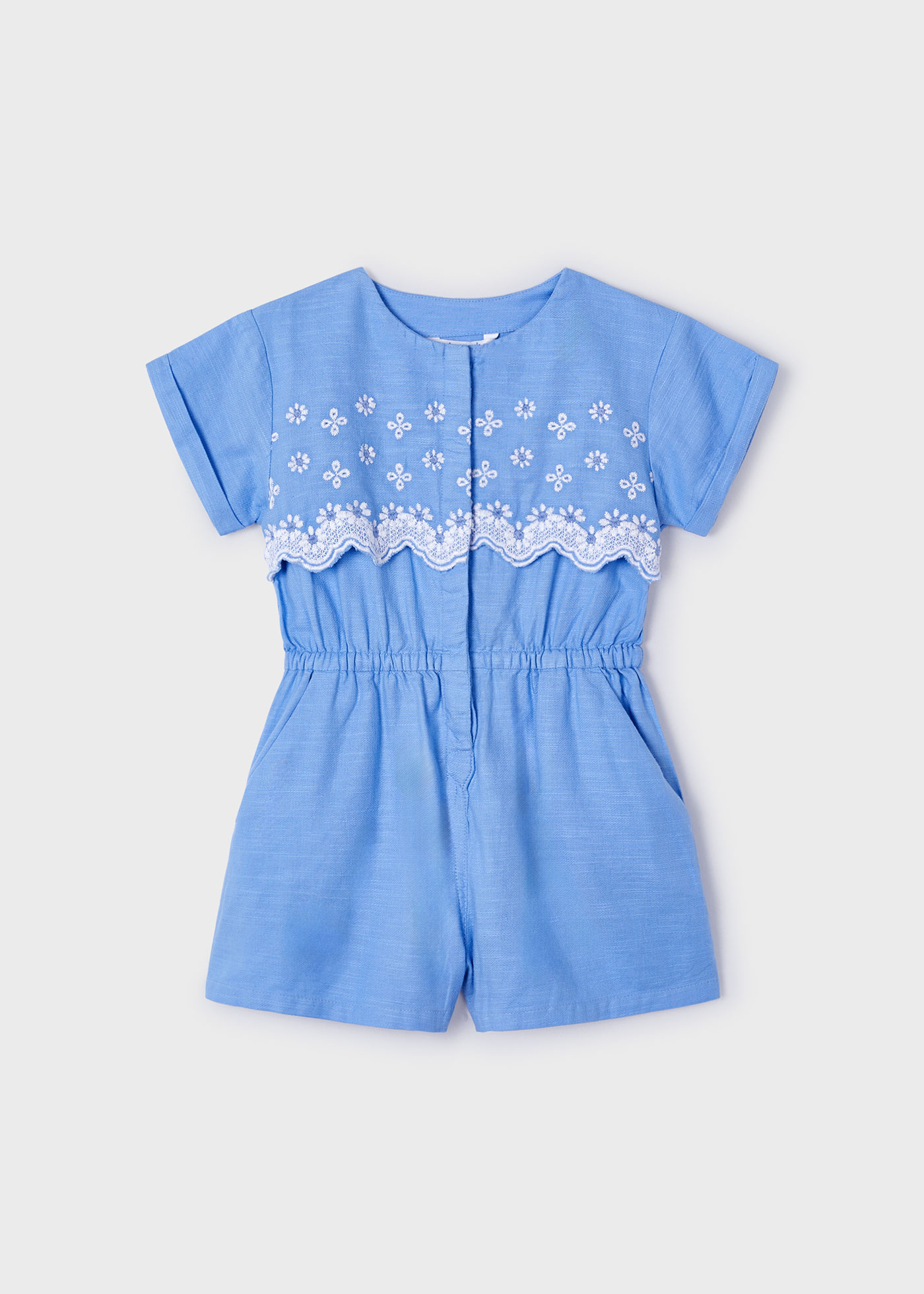 Girls embroidered romper