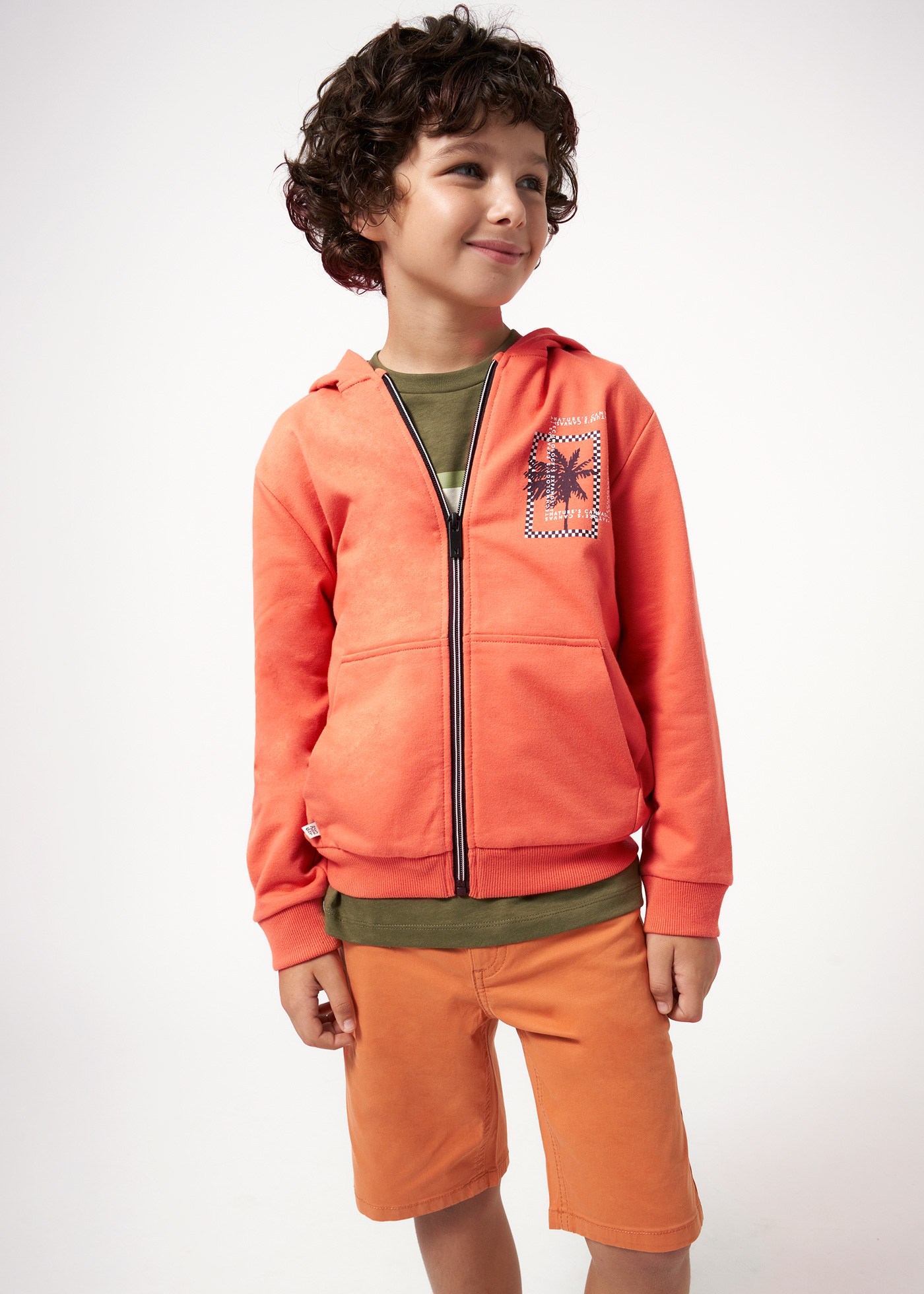 Boy Back Print Zip Hoodie Mayoral