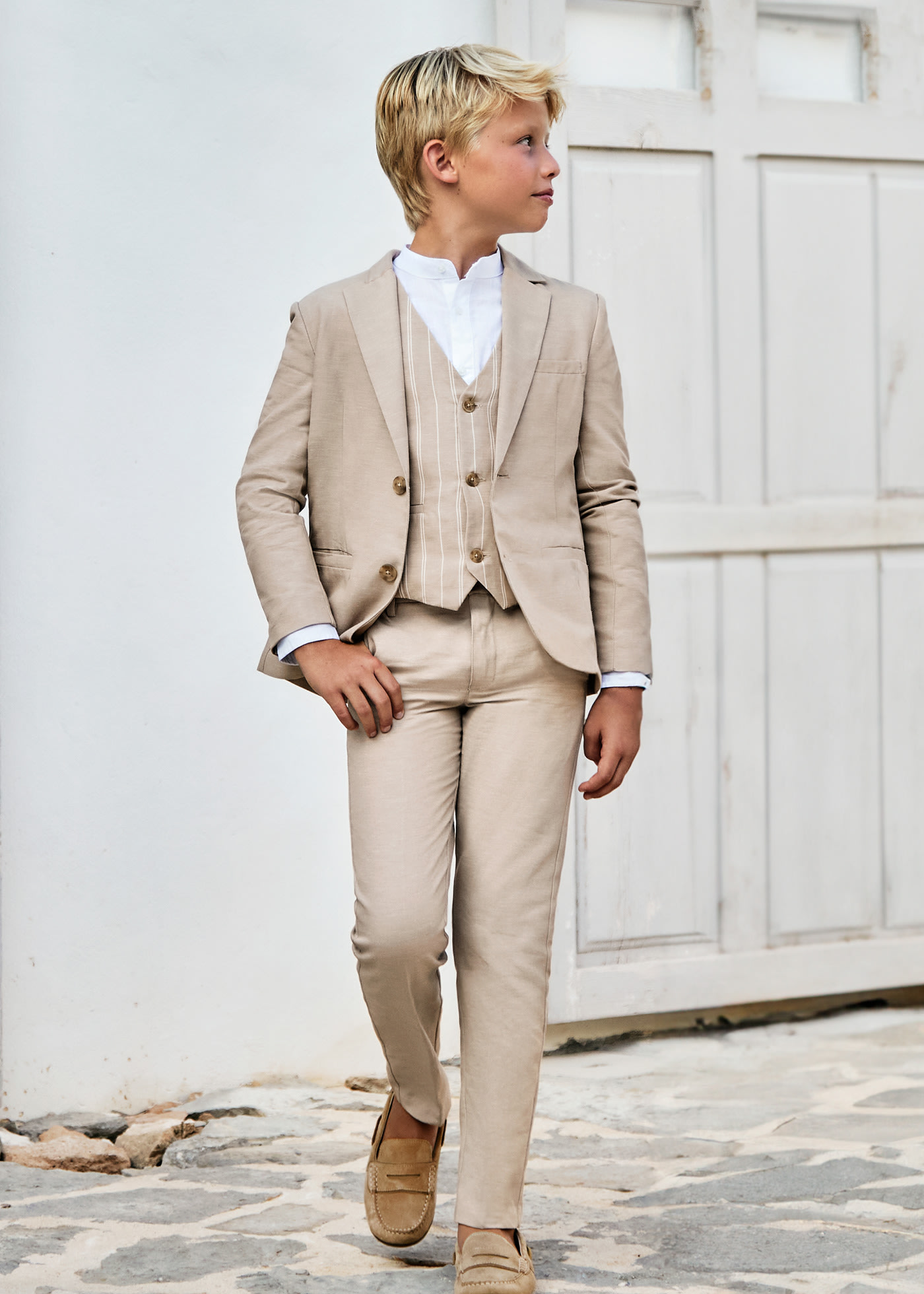 Calças chino tailoring linho rapaz