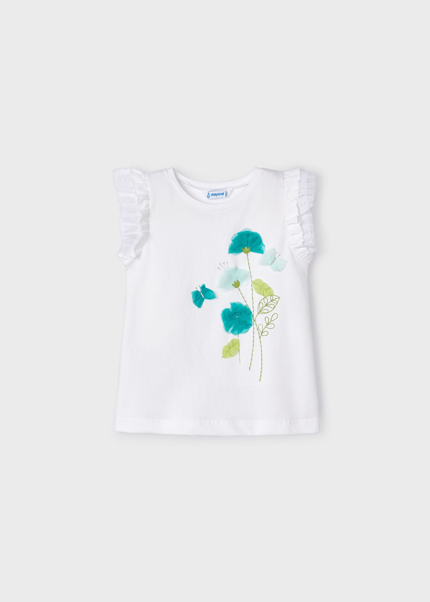 Tricou flori tul fetita