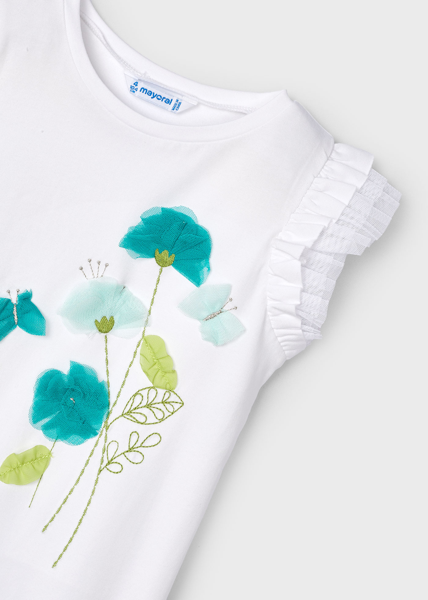 Tricou flori tul fetita