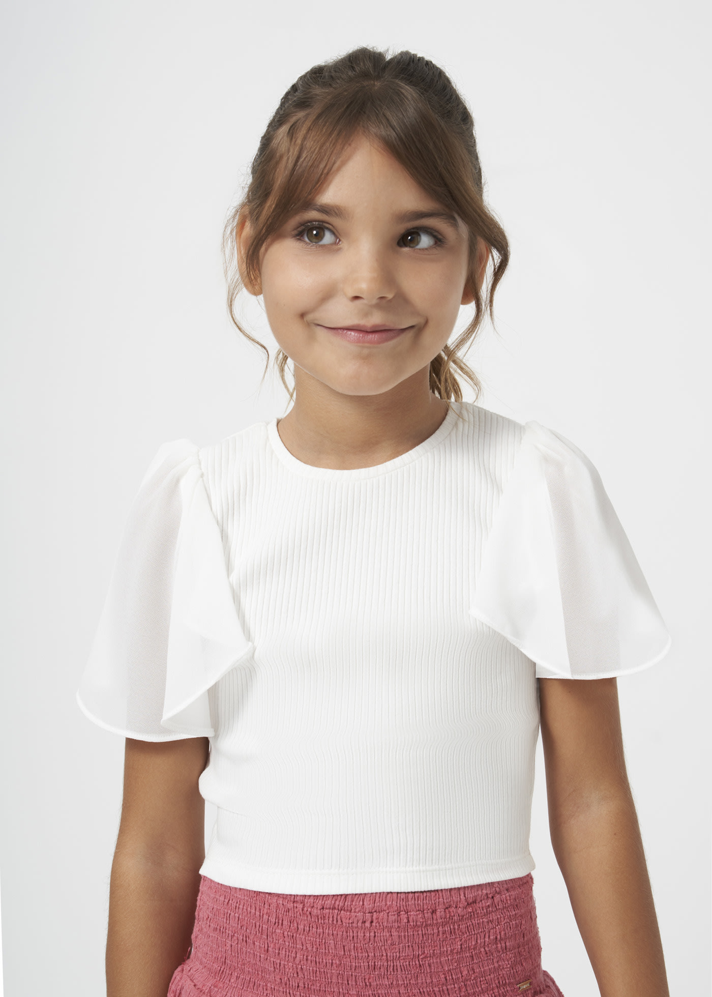 Girl Combined Ribbed T-Shirt