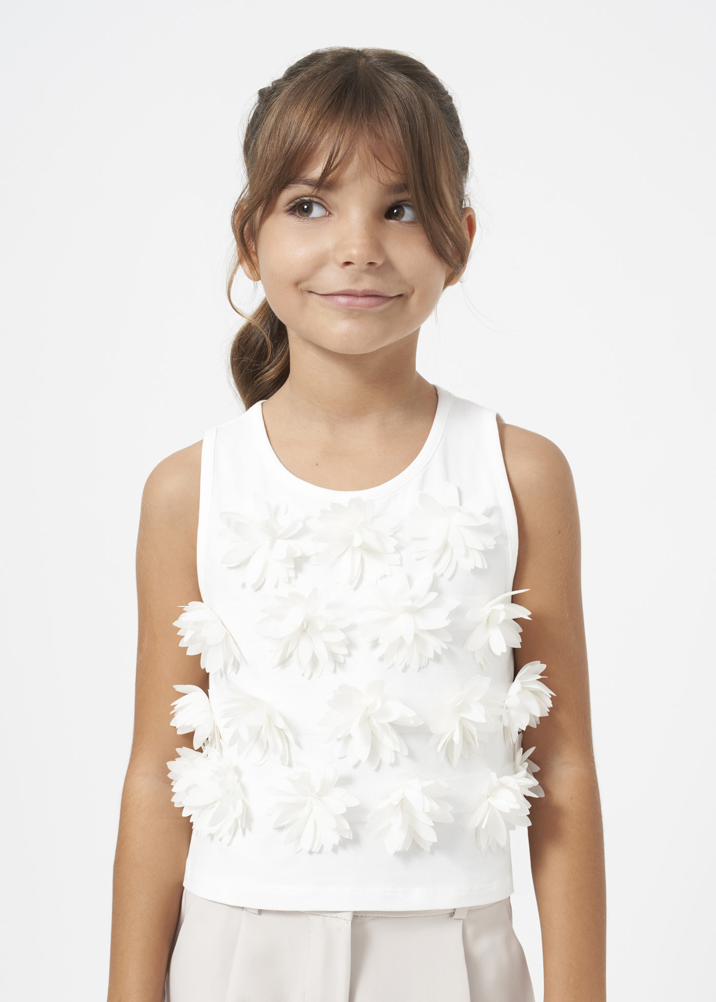 Top fiori in rilievo Better Cotton ragazza