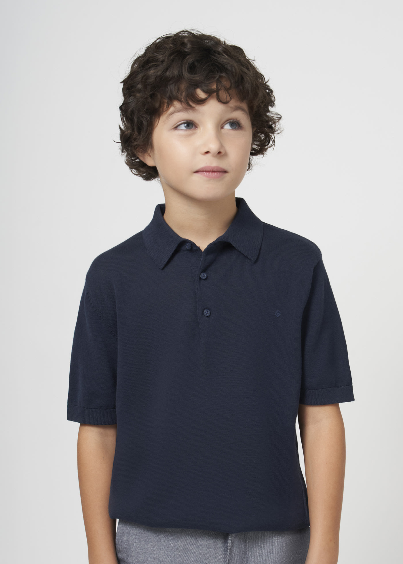 Boys knit polo shirt Better Cotton Navy blue Mayoral