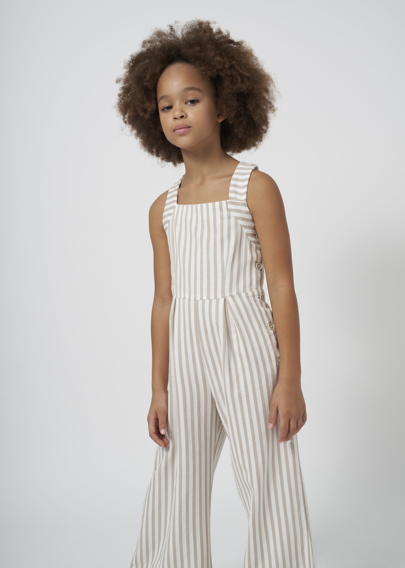 Girls striped jumpsuit