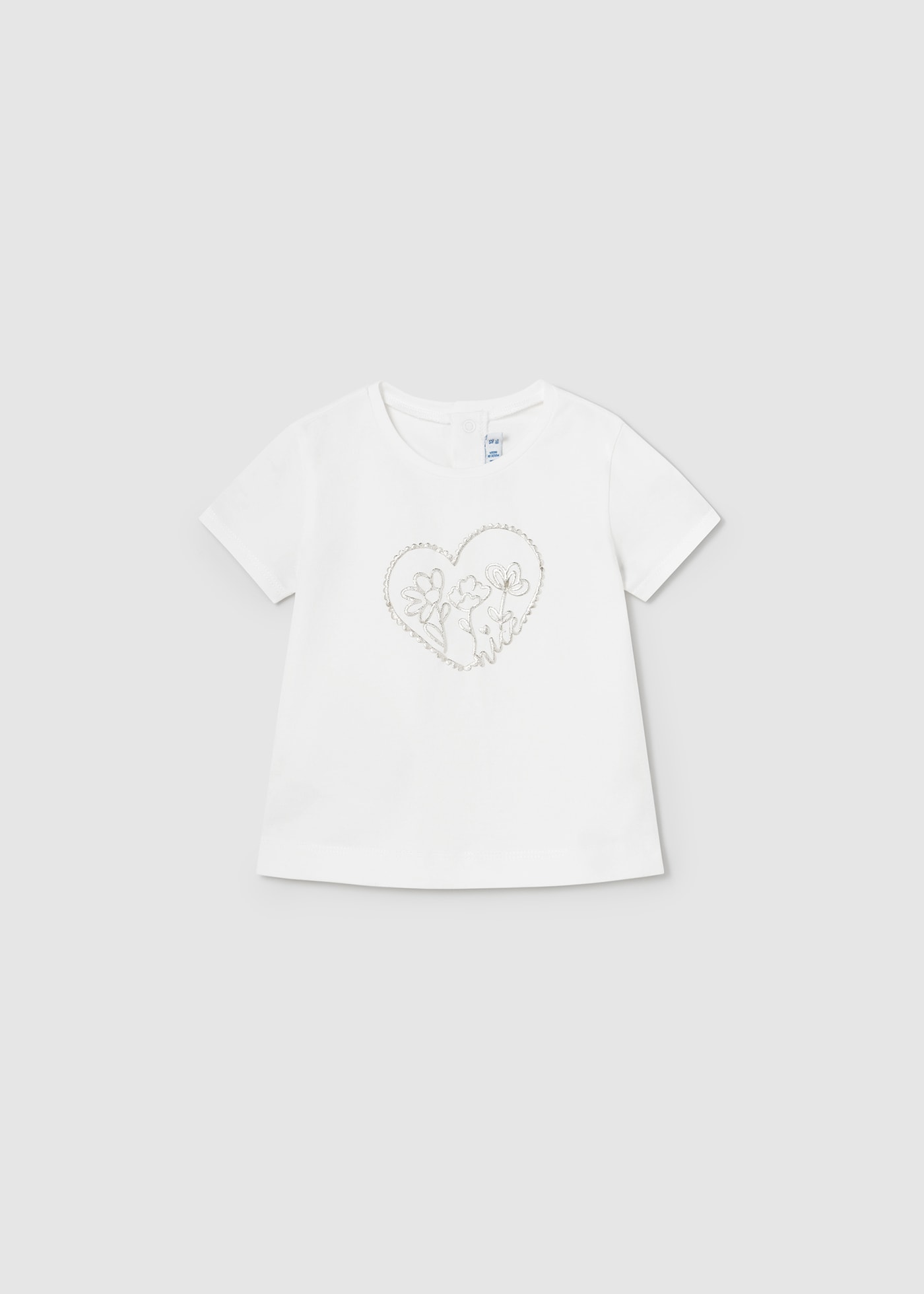 Тениска Better Cotton с метализиран принт за бебе