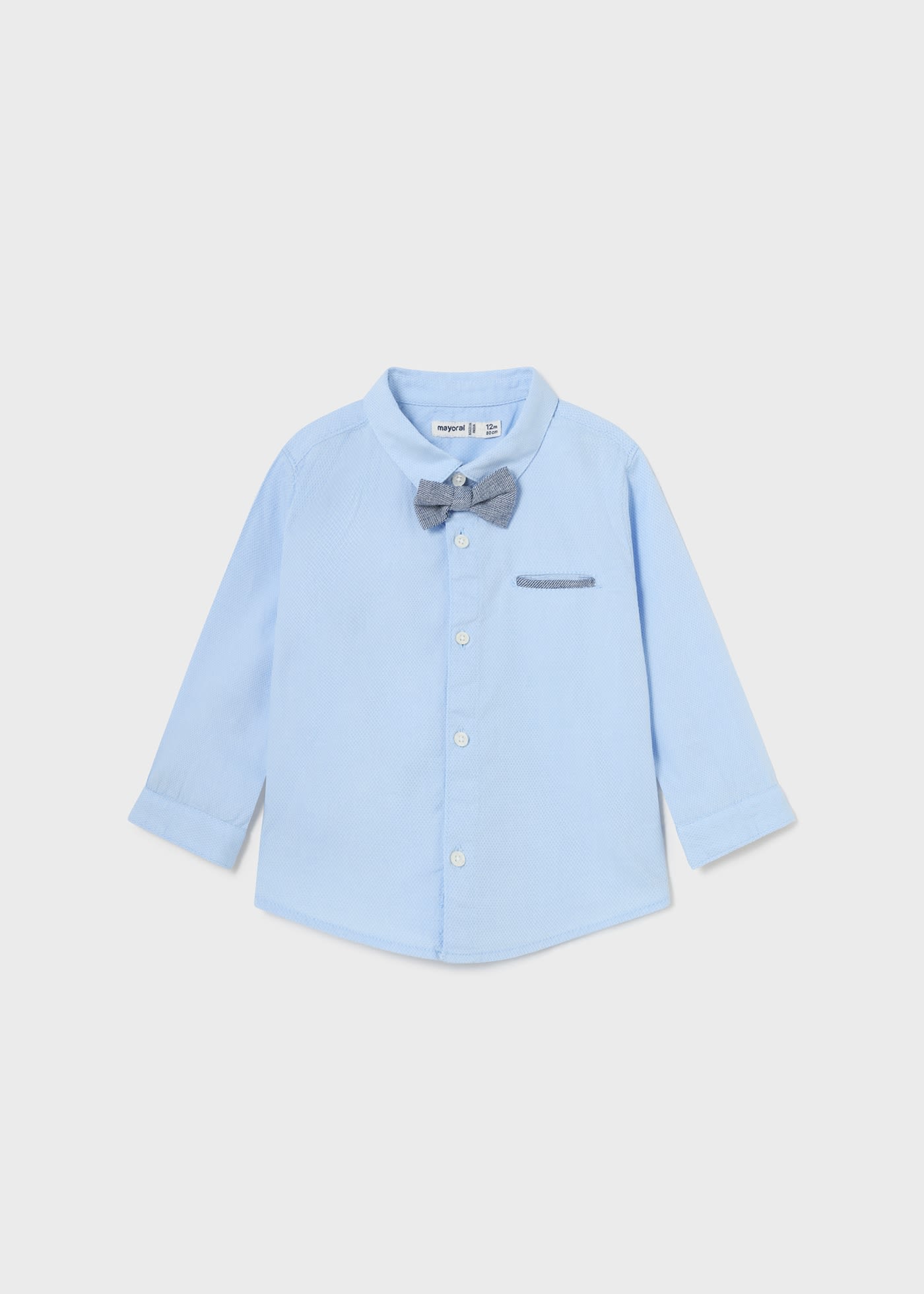 Риза Better Cotton с дълъг ръкав и папийонка за бебе