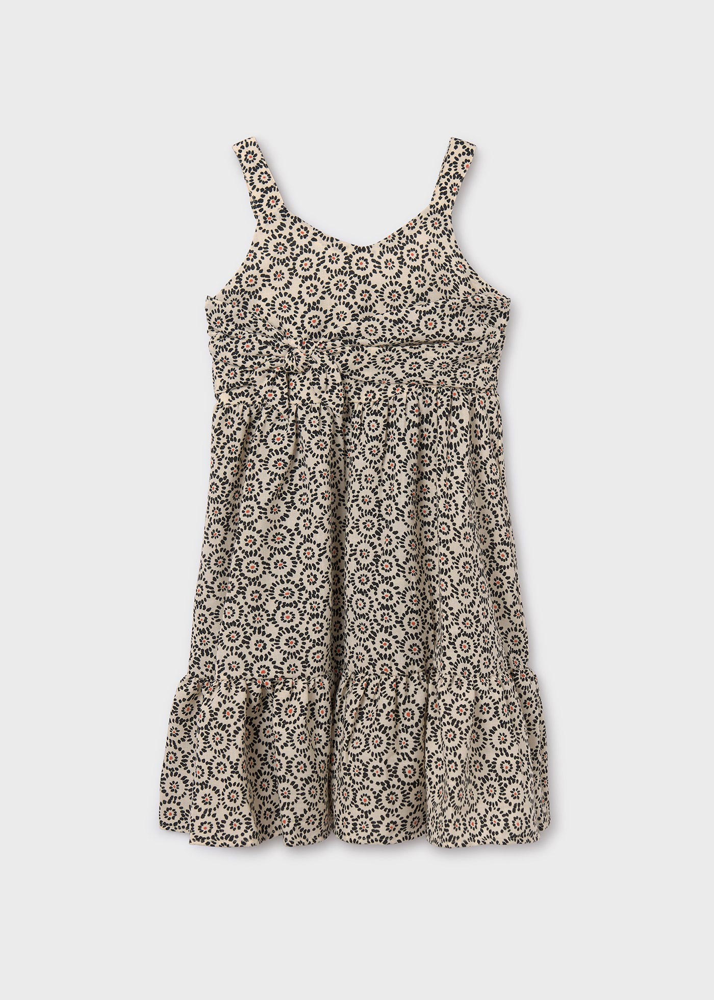 Girl Print Dress with Bow
