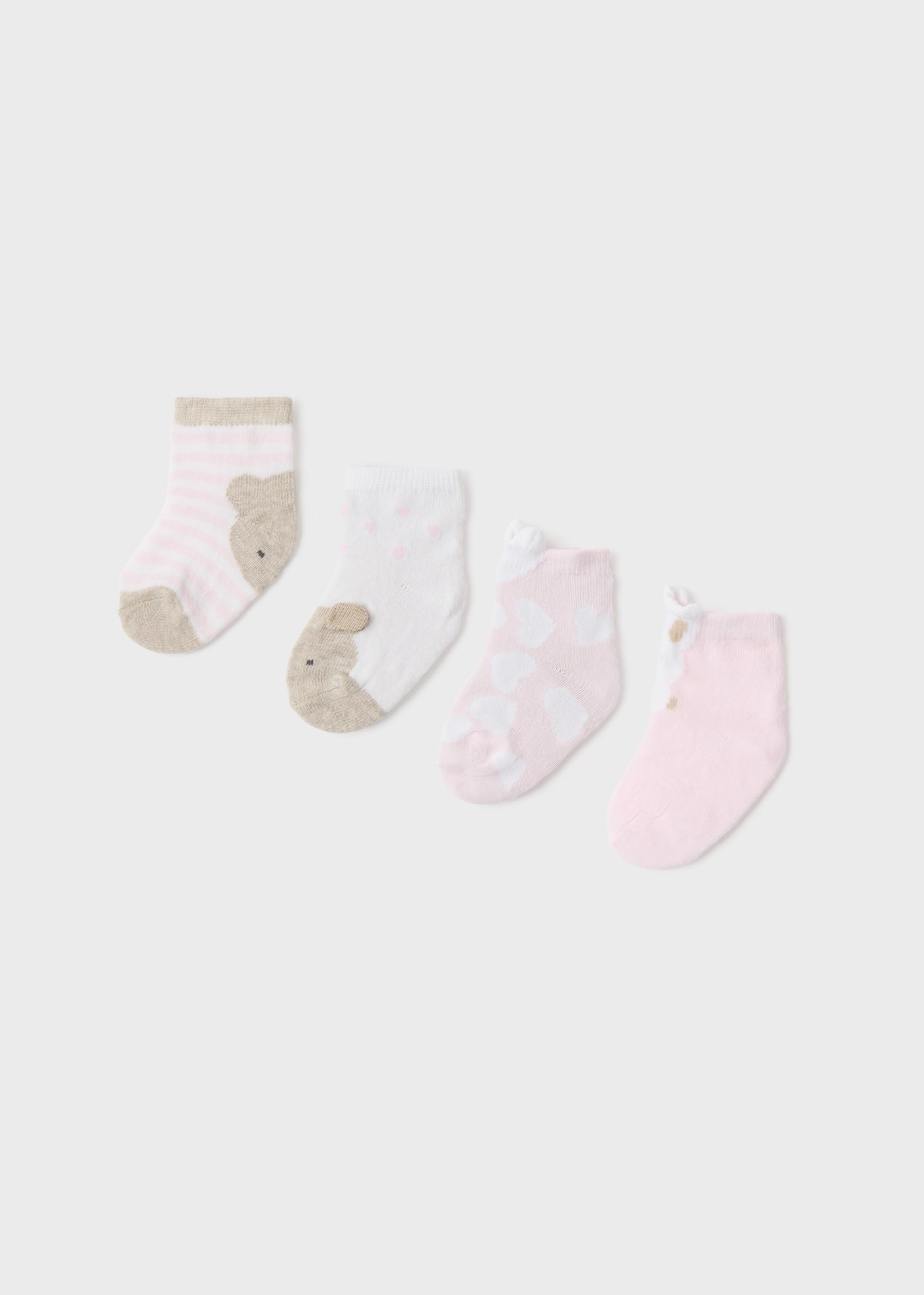 Set 4 chaussettes en coton organique nouveau-né