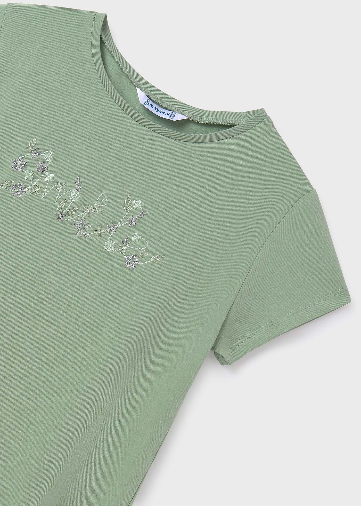 Girl Embroidered Text T-Shirt Better Cotton