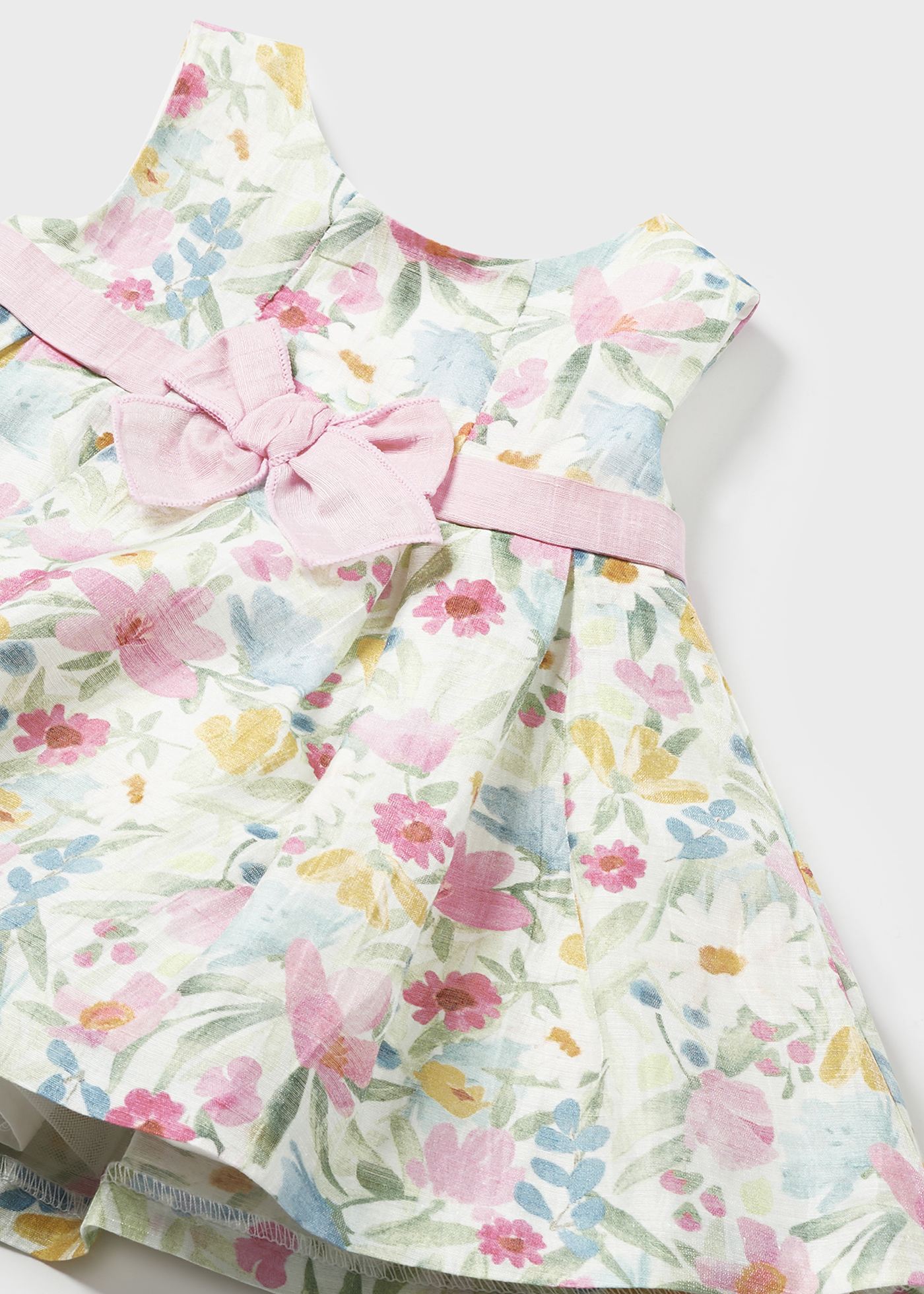 Vestito floreale lino neonata