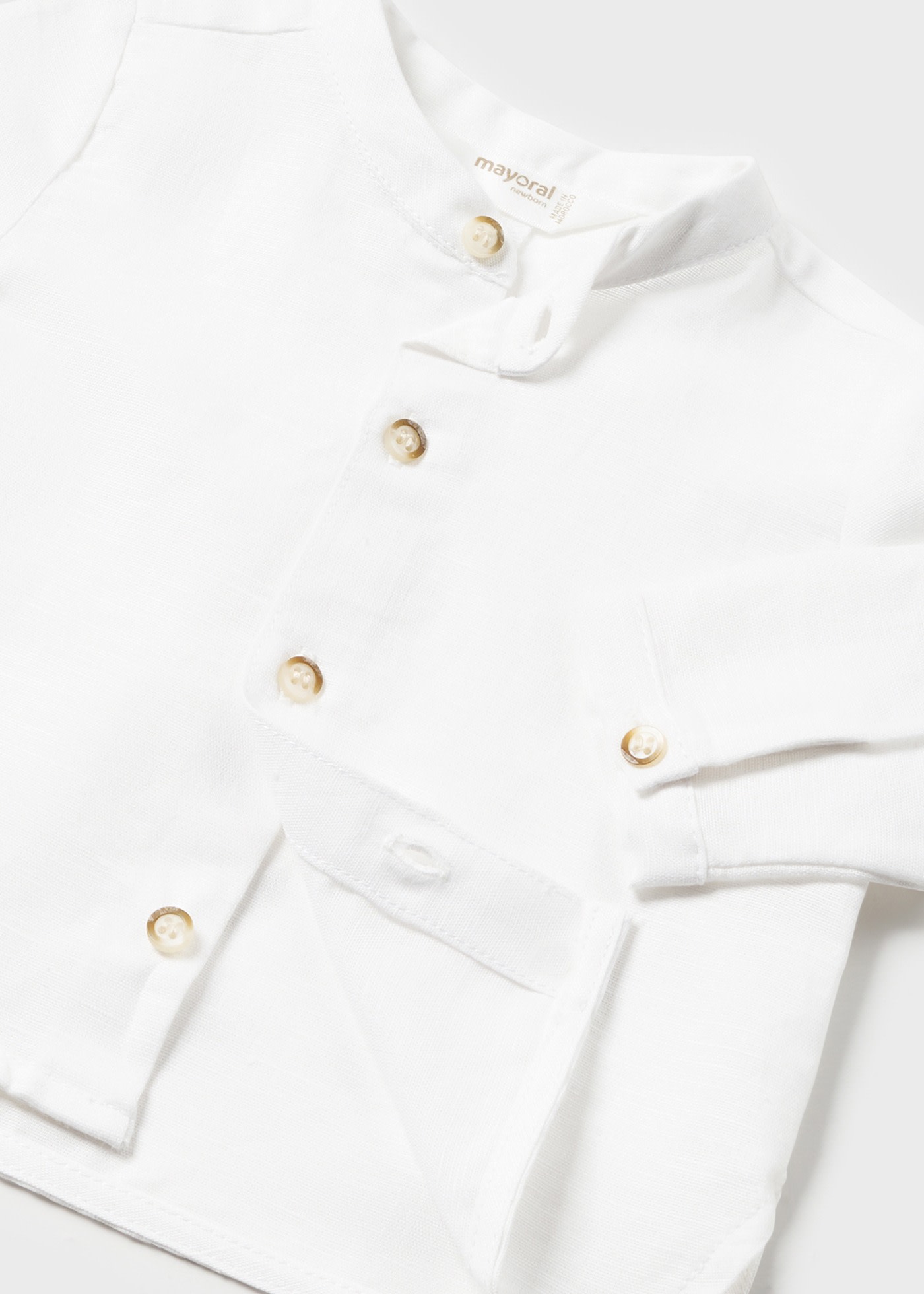 Newborn linen shirt mandarin collar