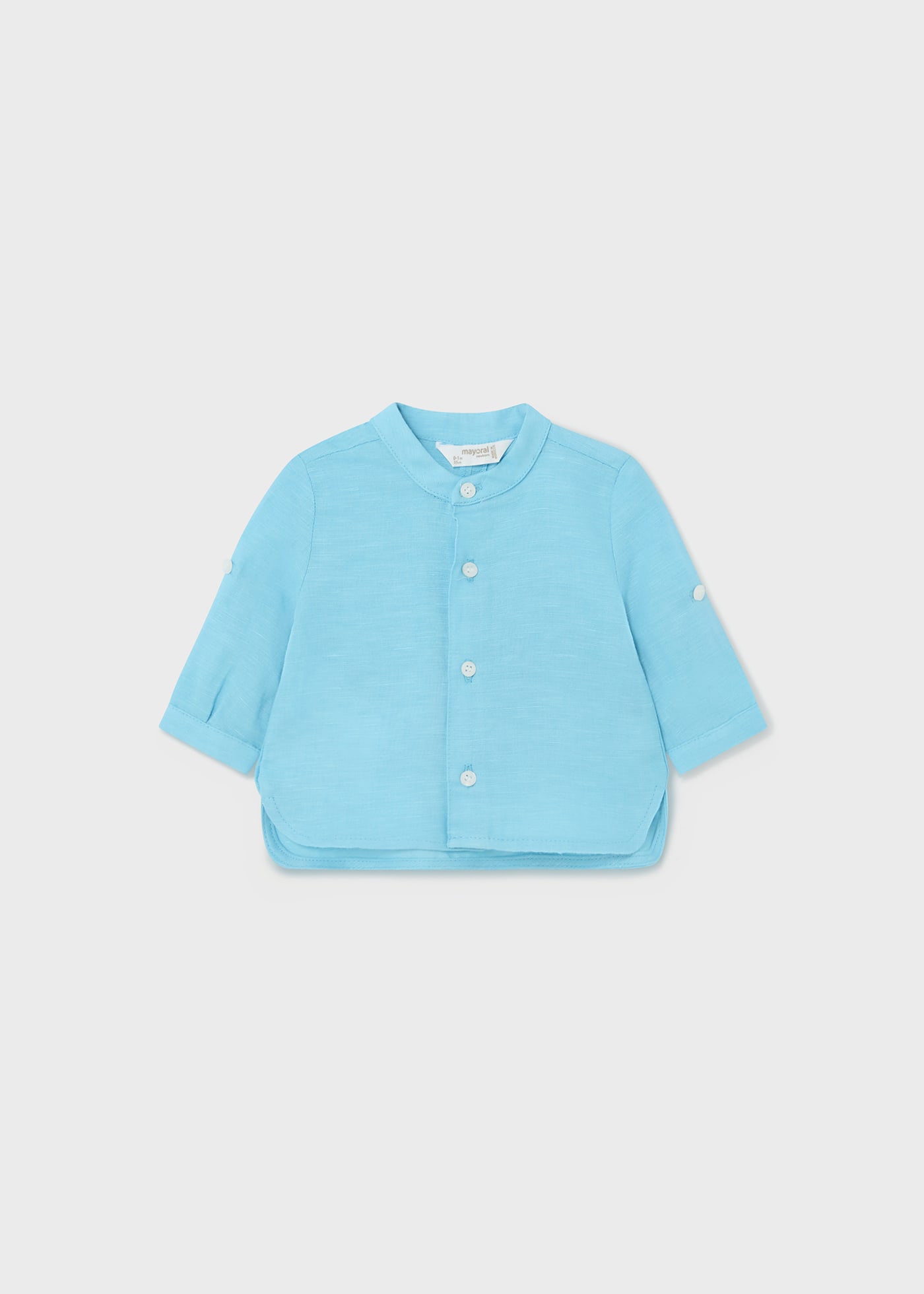 Camicia colletto coreana lino neonato