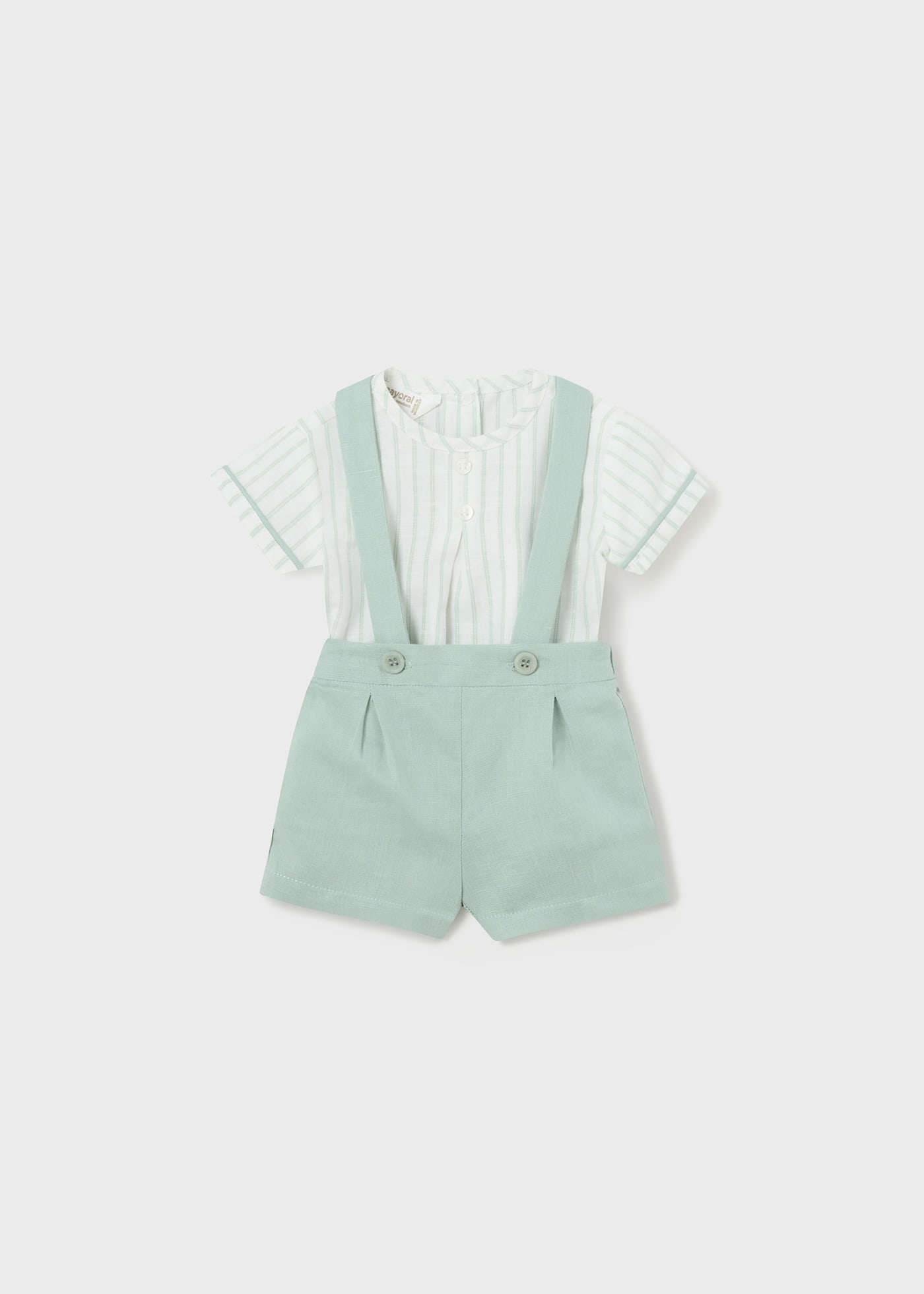 Newborn 2-piece set linen dungarees