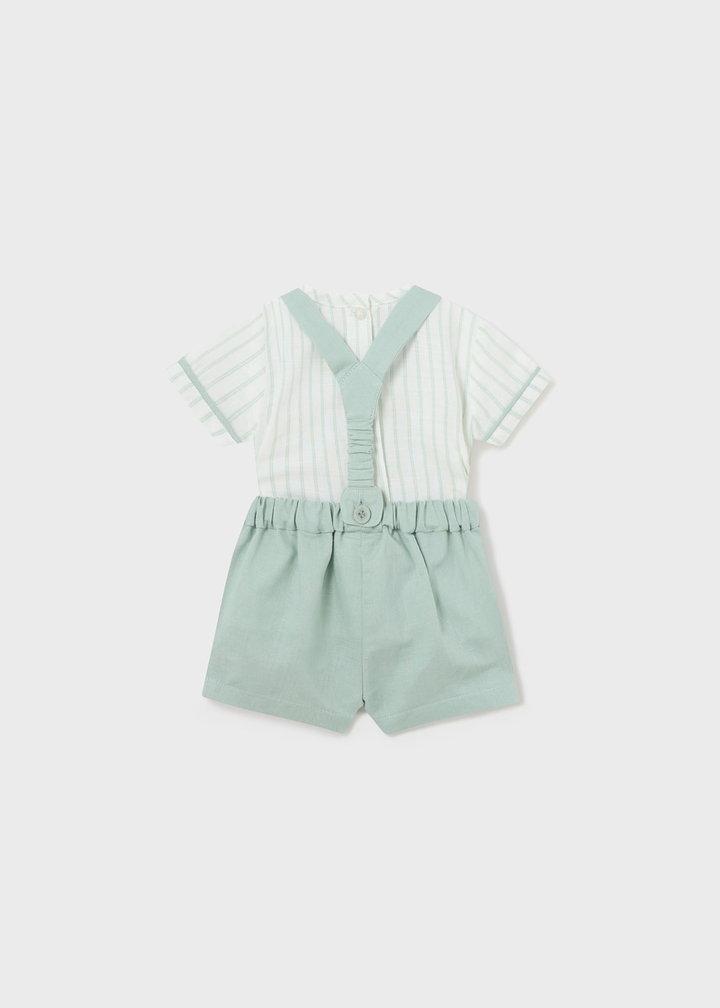 Newborn 2-piece set linen dungarees