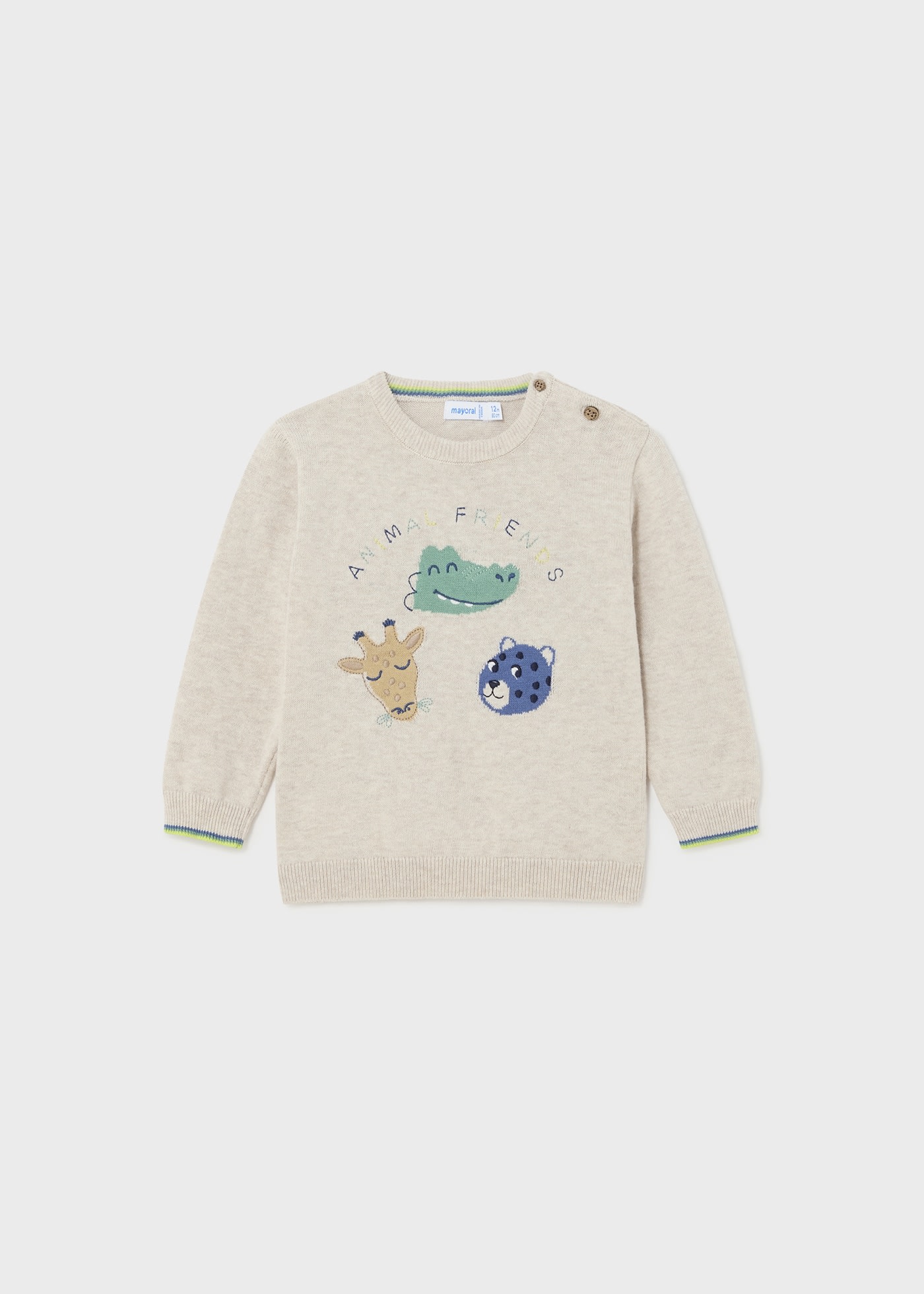 Пуловер с интарзия Better Cotton за бебе