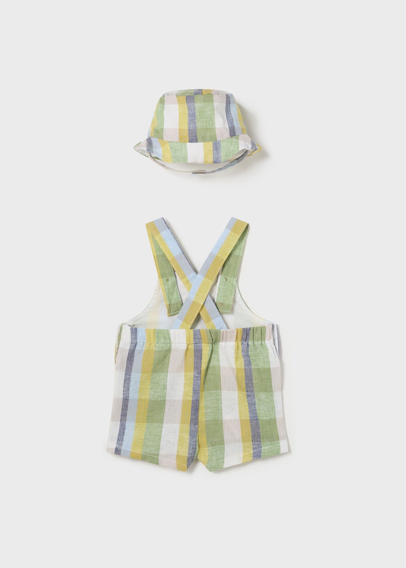 Newborn dungaree with bucket hat