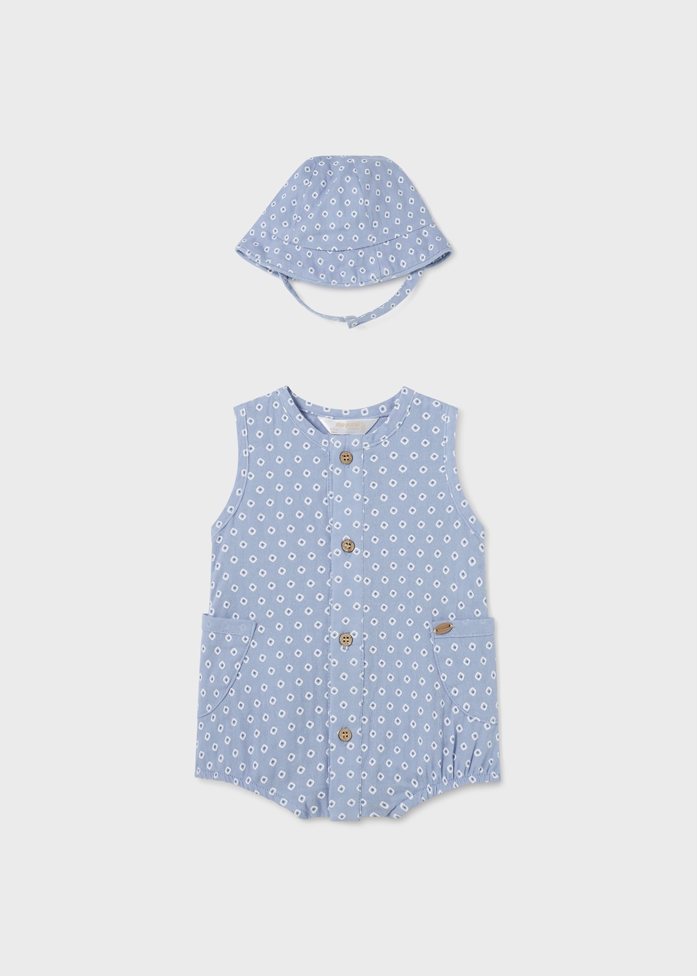 Newborn printed romper with hat Better Cotton