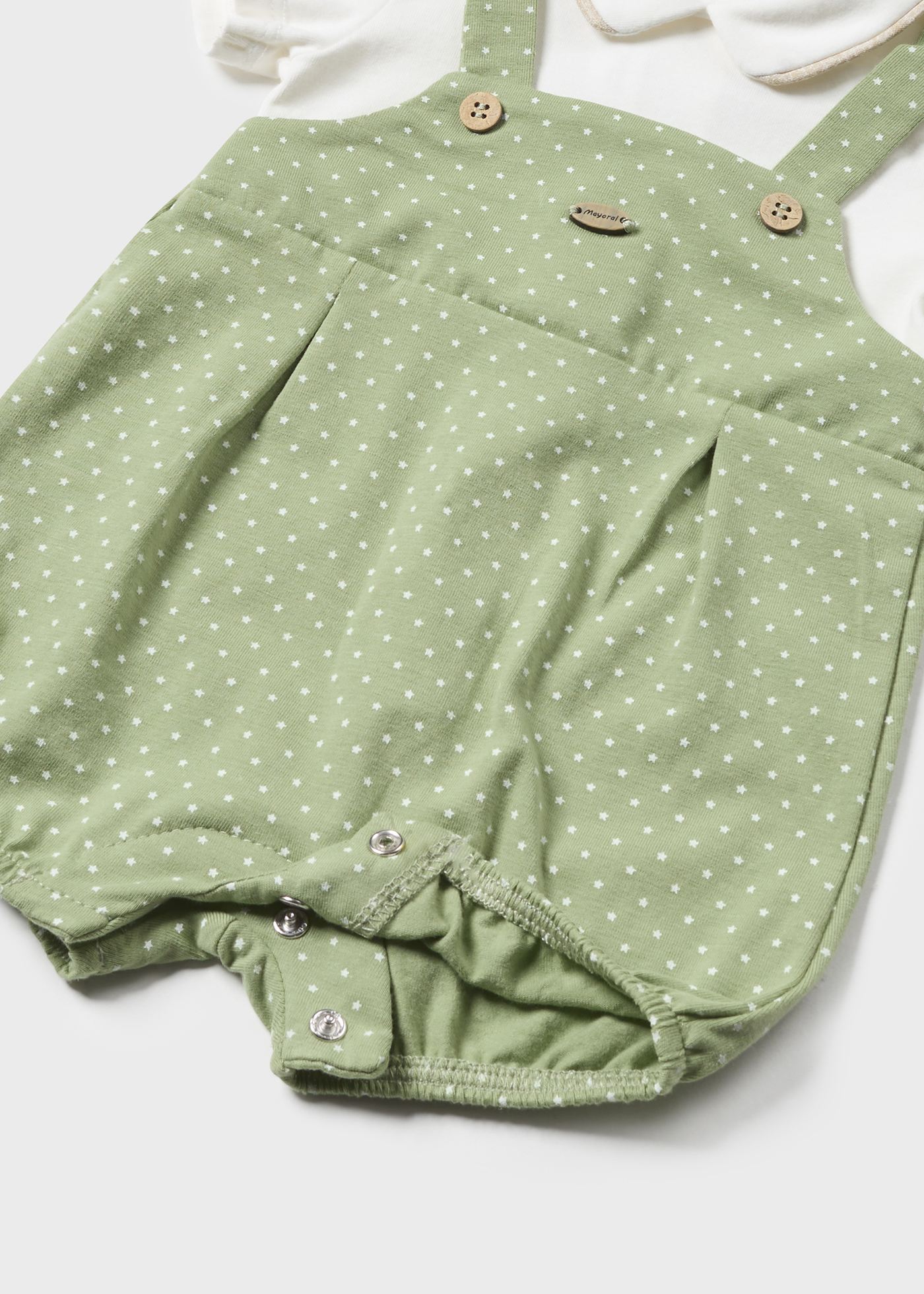 Newborn Dungaree Style Bodysuit with Bucket hat Better Cotton
