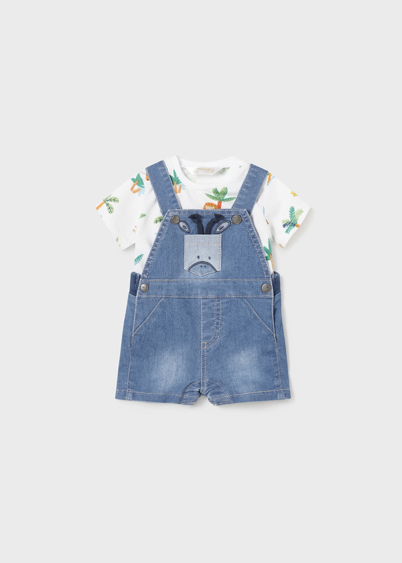 Newborn 2-piece set denim dungaree Better Cotton