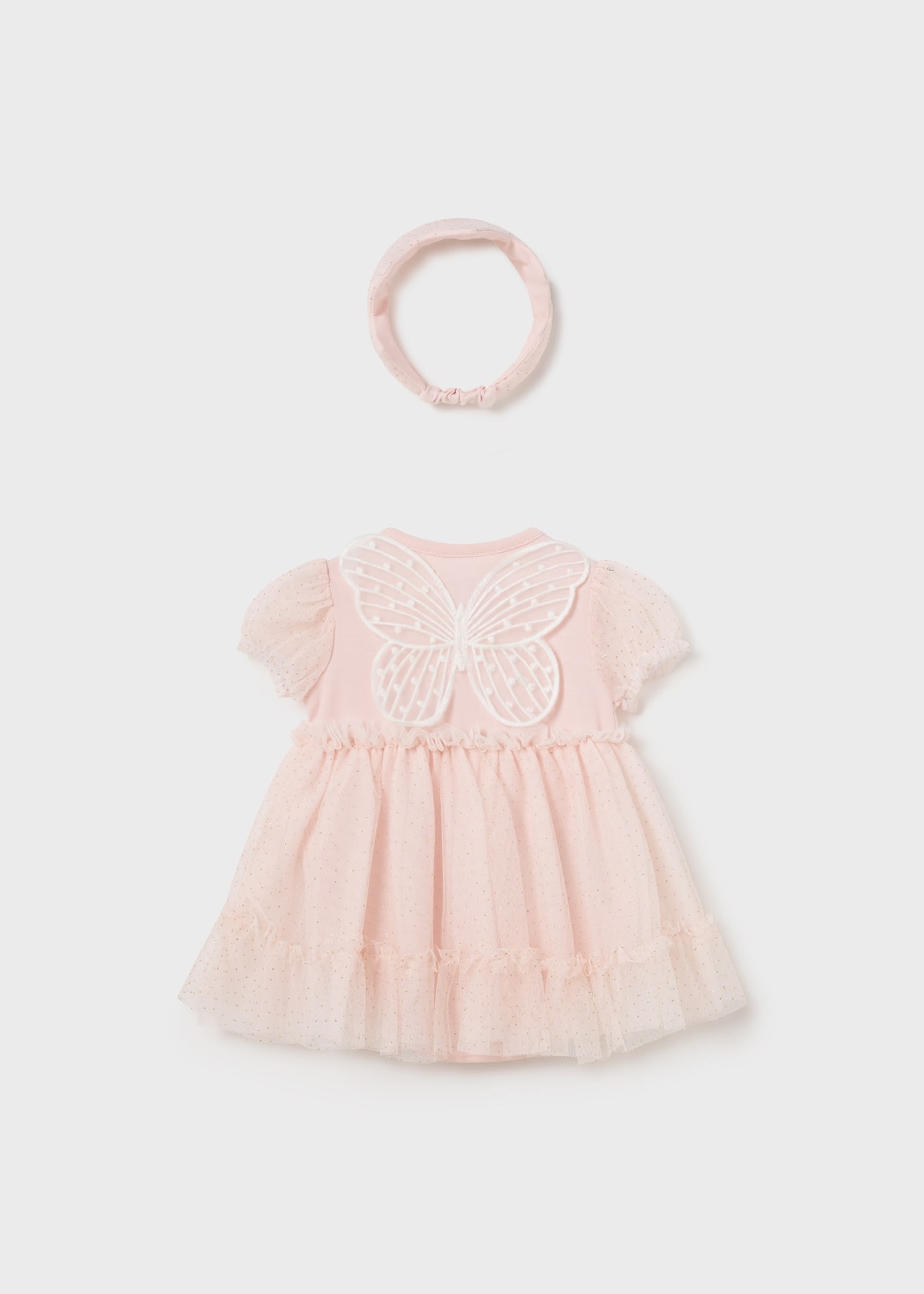 Newborn Romper with Tulle Skirt and Crown