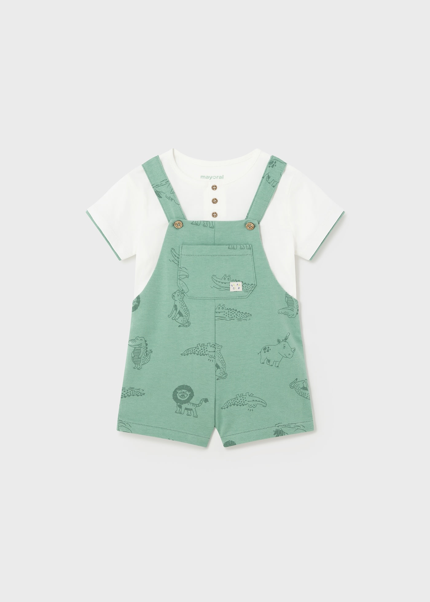 Baby 2-piece set dungaree and henley t-shirt