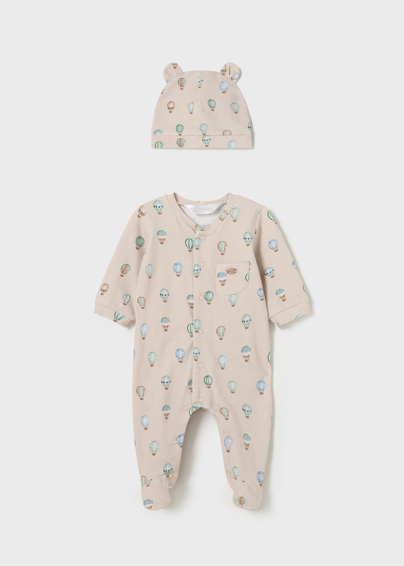 Pijama lunga caciulita Better Cotton nou-nascut