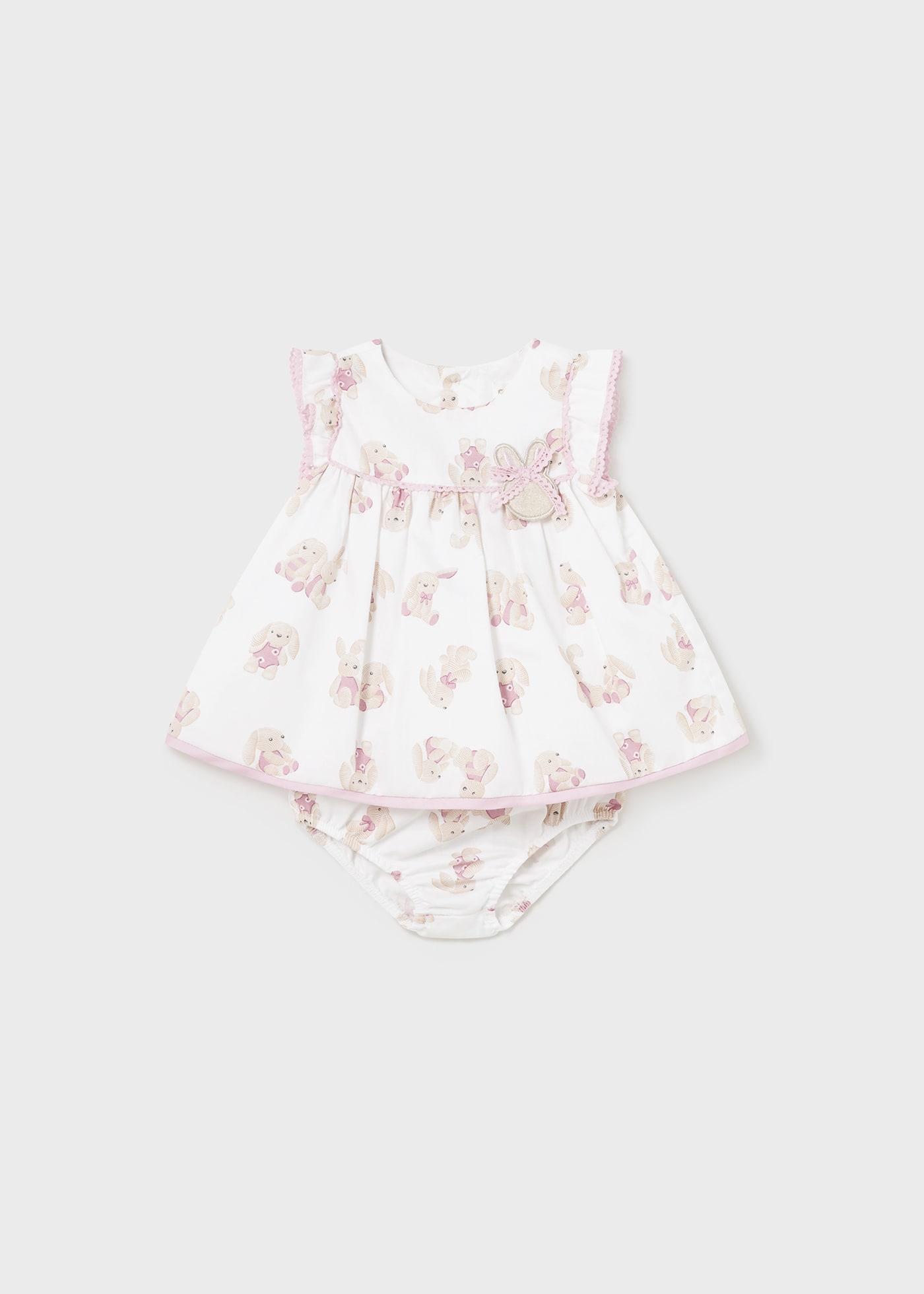 Vestito con copri pannolino satinato neonata