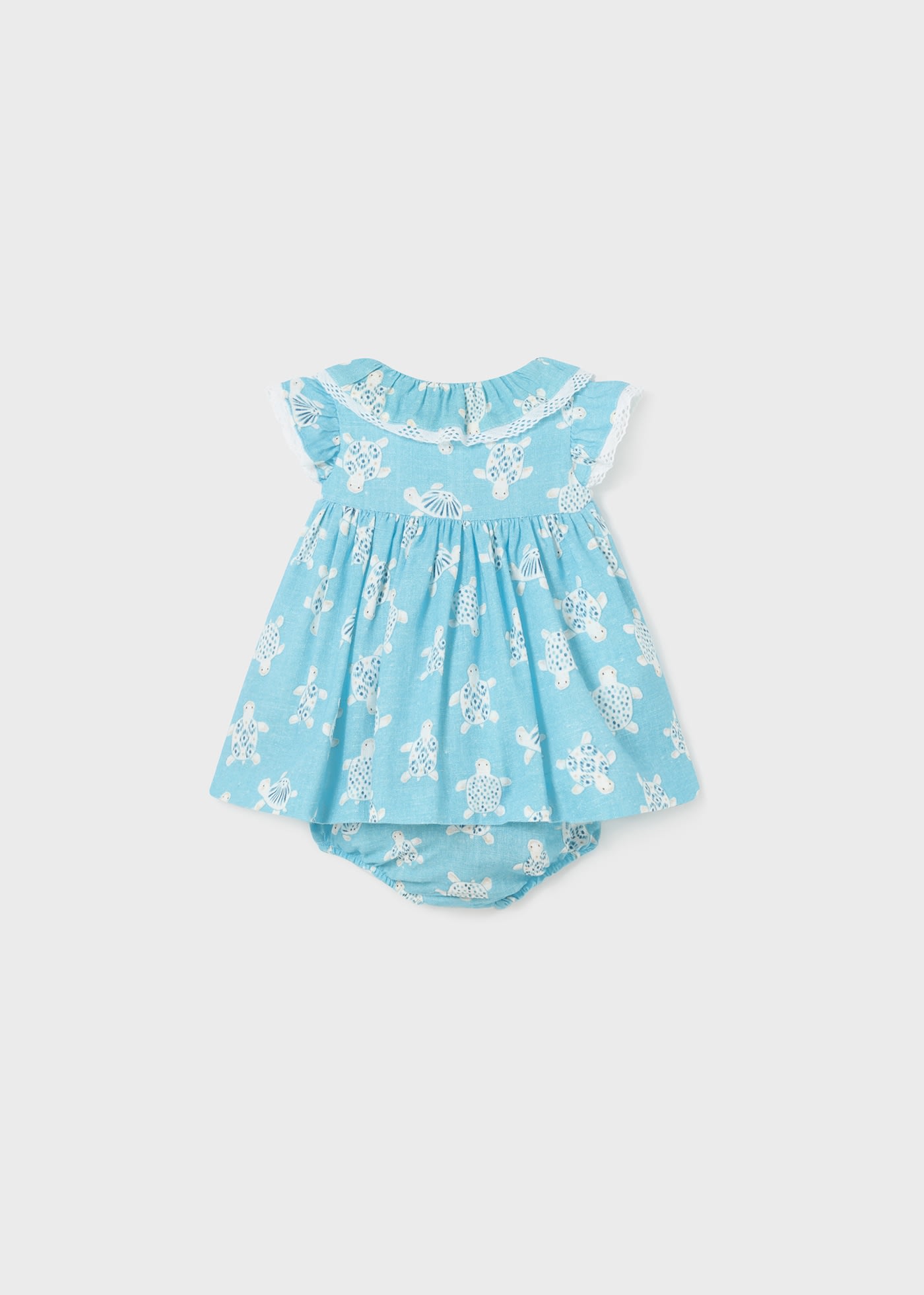 Newborn Print Linen Dress with Nappy Cover
