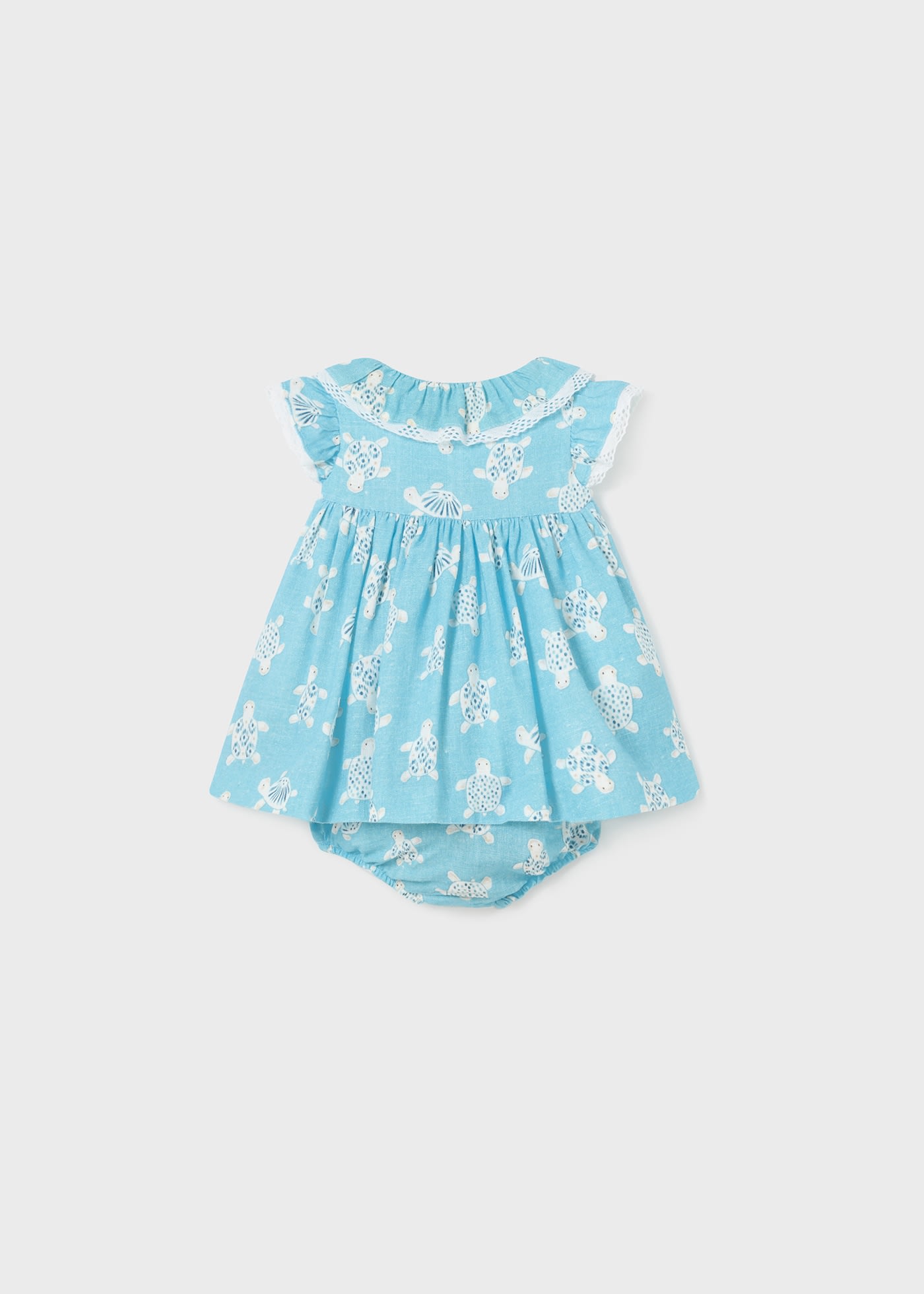 Robe imprimée avec bloomer en lin nouveau-né