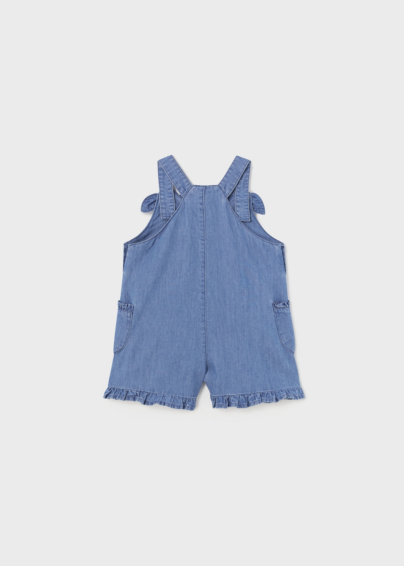 Ogrodniczki jeansowe z falbankami Better Cotton dla niemowlęcia