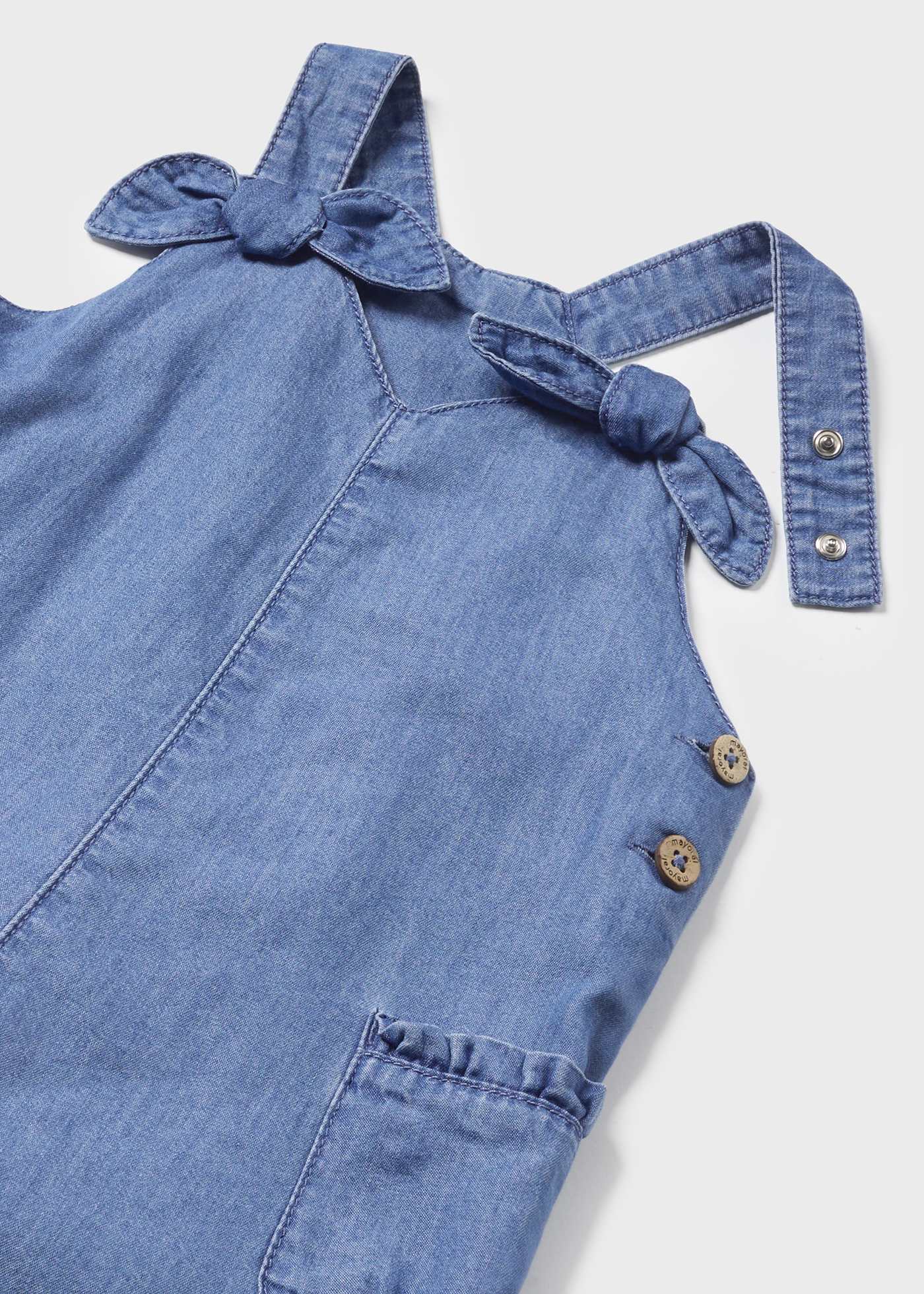 Ogrodniczki jeansowe z falbankami Better Cotton dla niemowlęcia