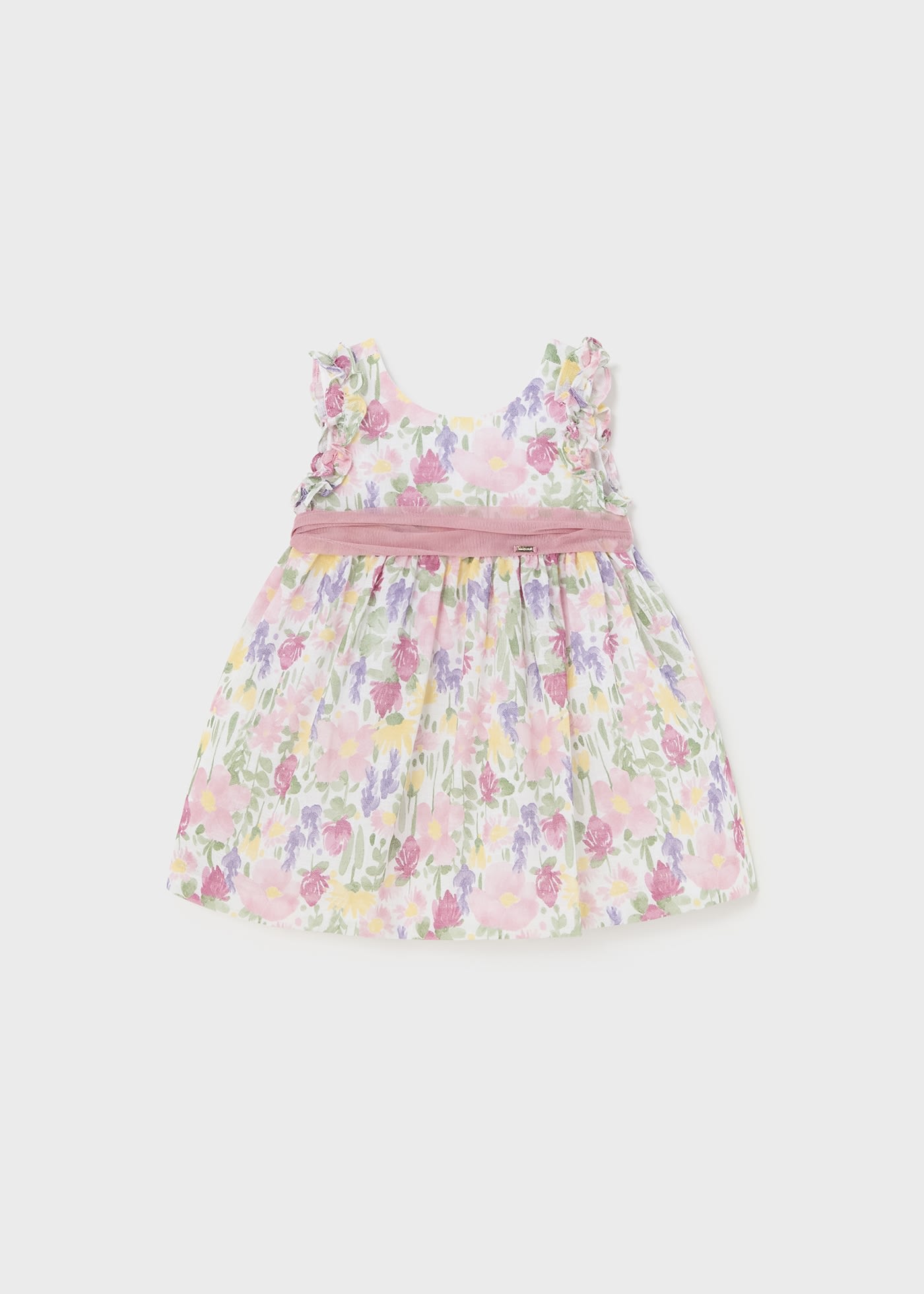 Baby Tulle Belted Floral Dress
