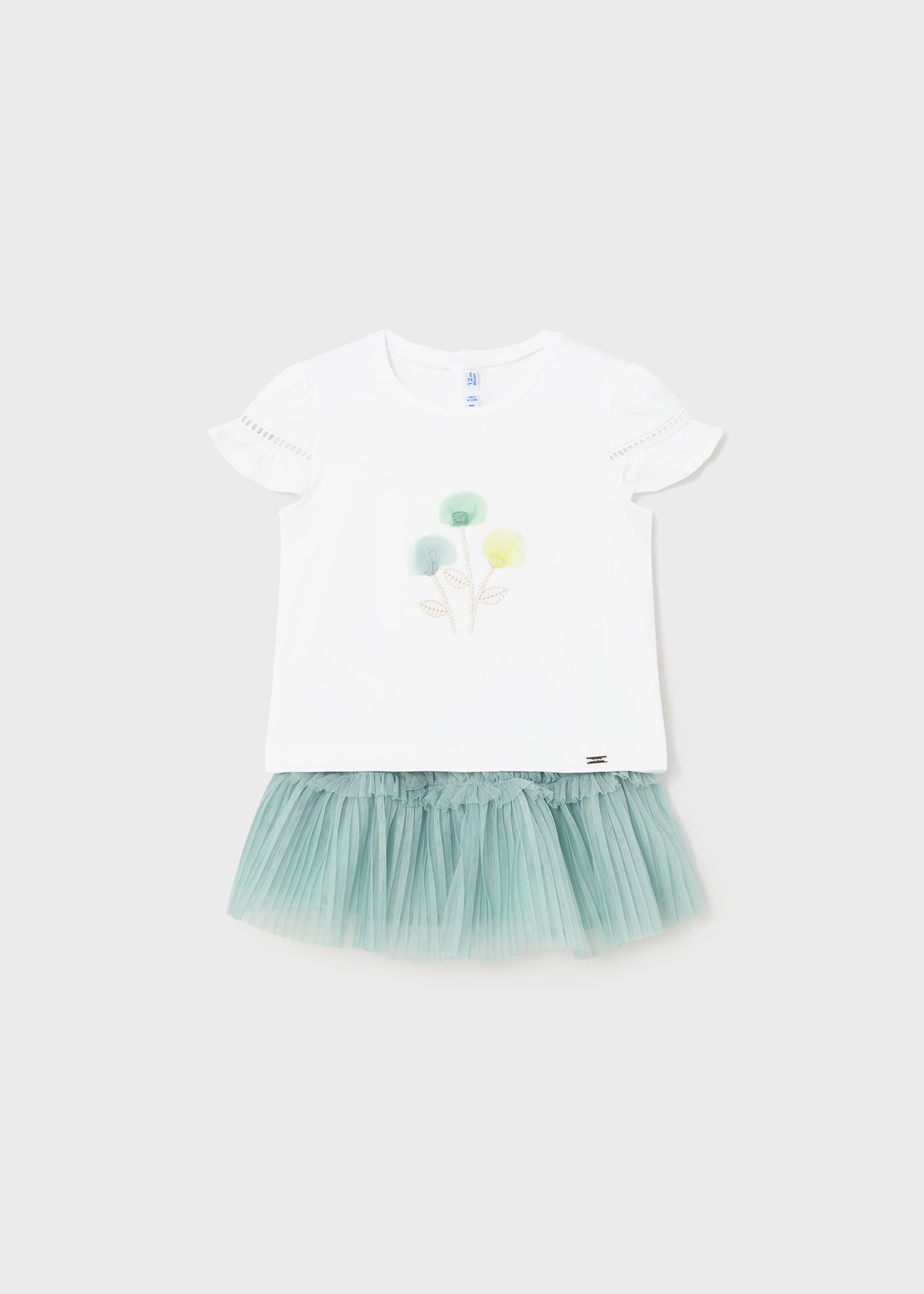 Completo 2 pezzi gonna tulle neonata