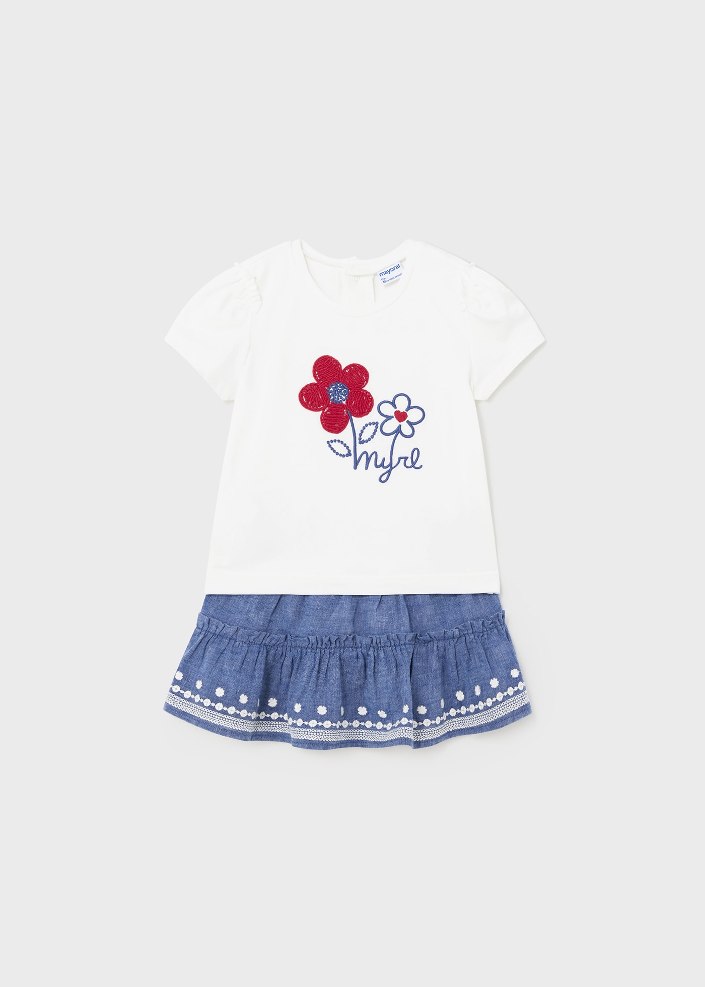 Baby 2 Piece Embroidered Linen Set