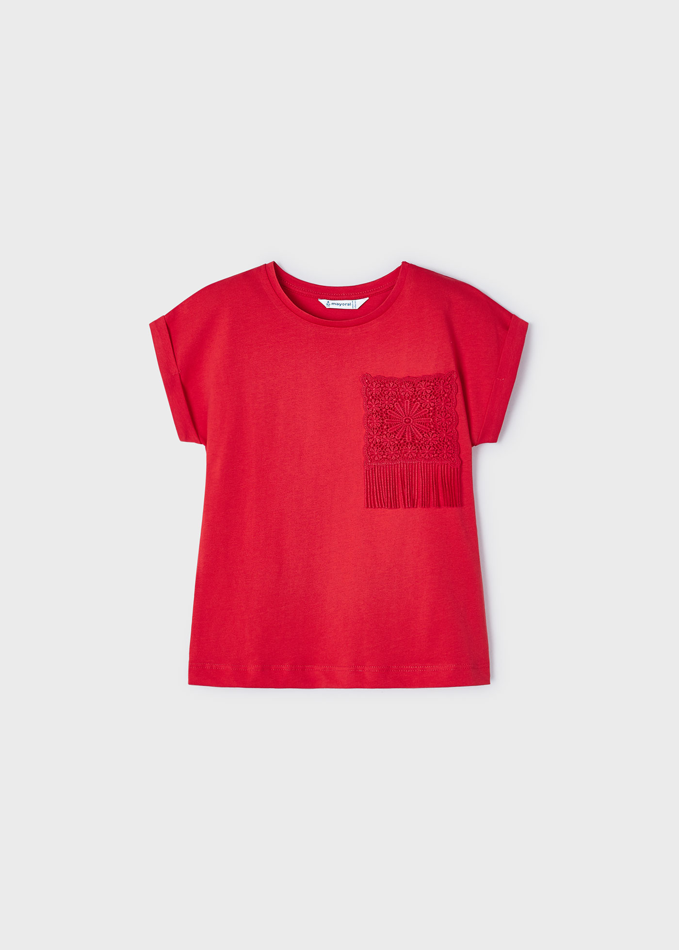 Tricou buzunar crosetat fetita
