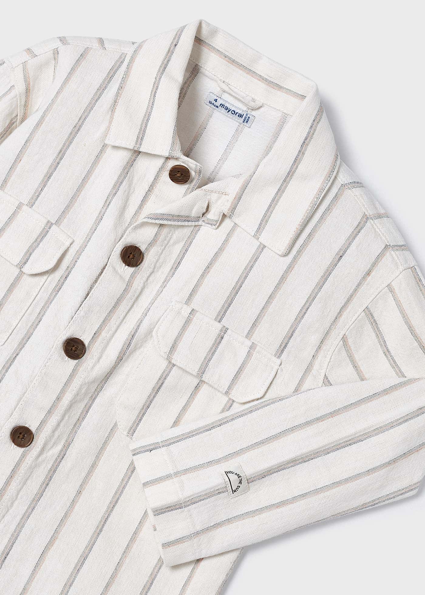 Boys striped linen overshirt