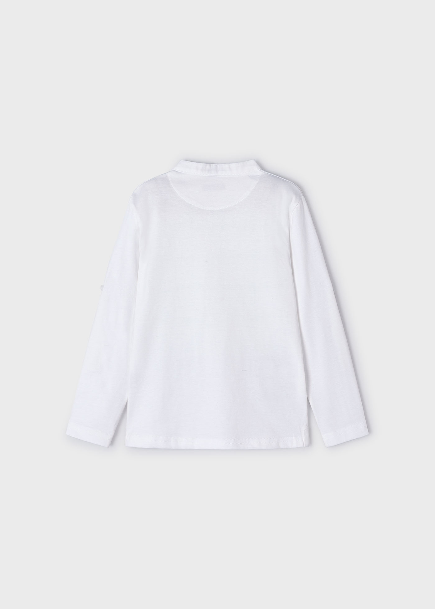 Polo manica lunga collo alla coreana Better Cotton bambino