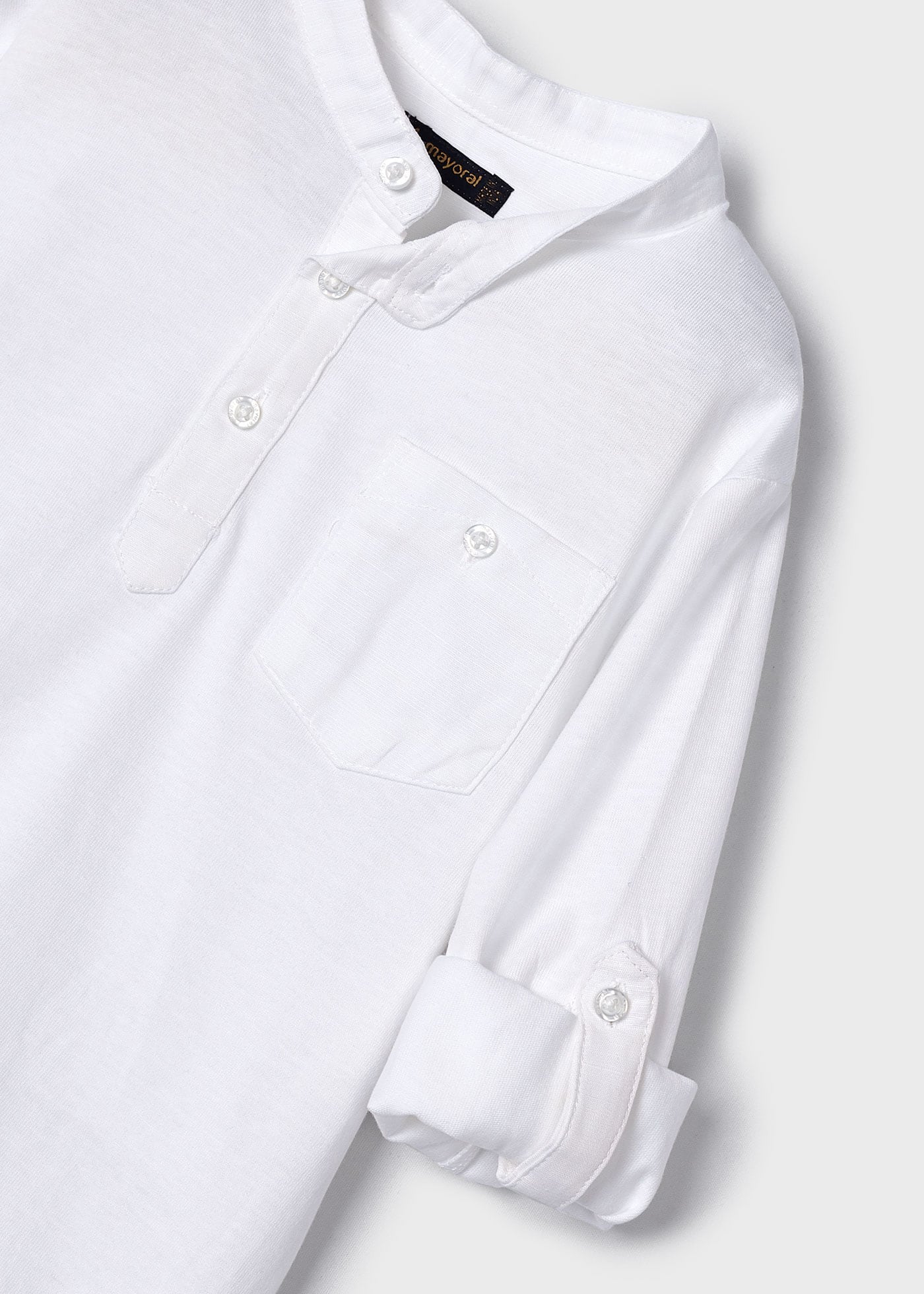 Polo manica lunga collo alla coreana Better Cotton bambino