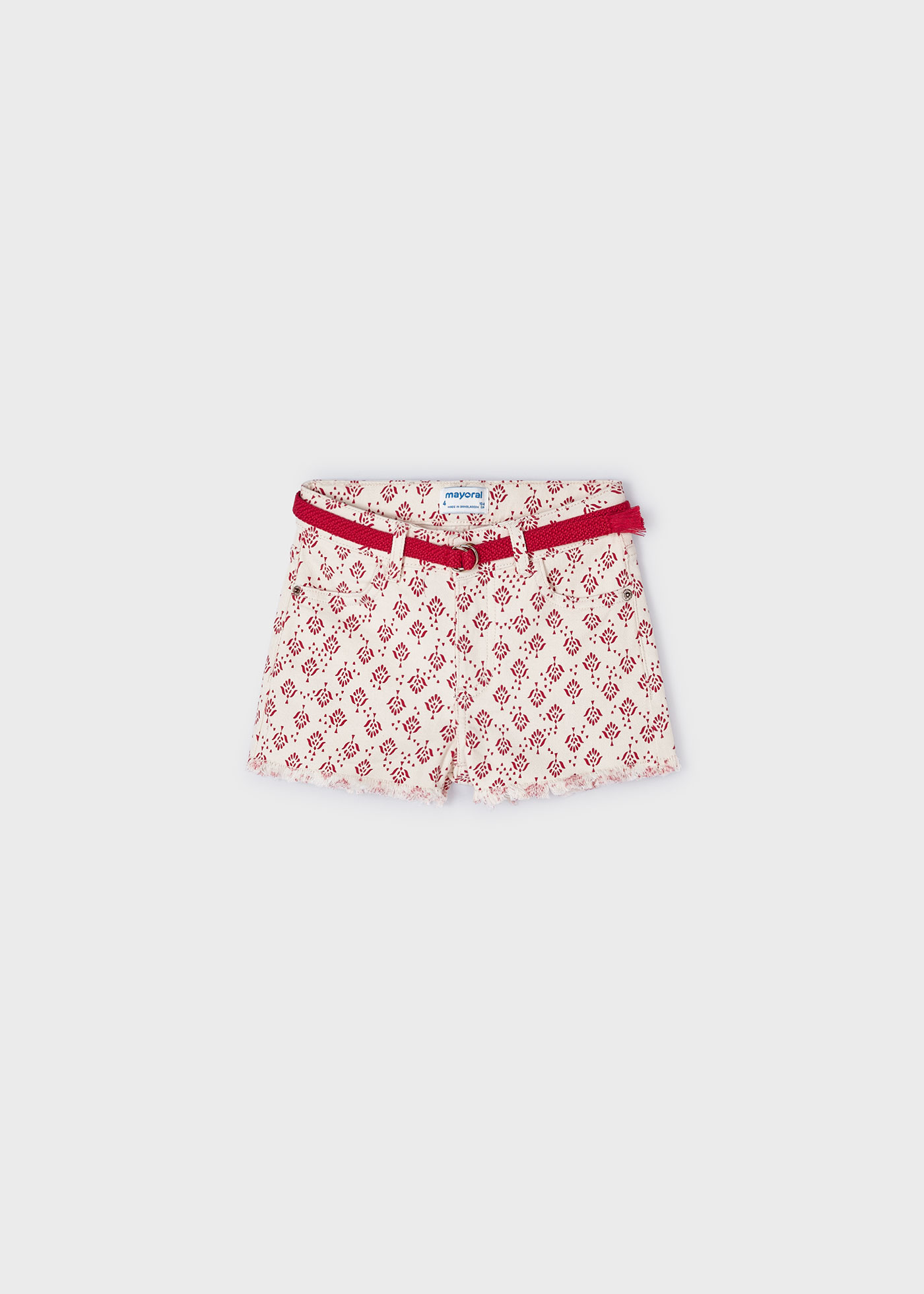 Girl Print Shorts with Belt Better Cotton