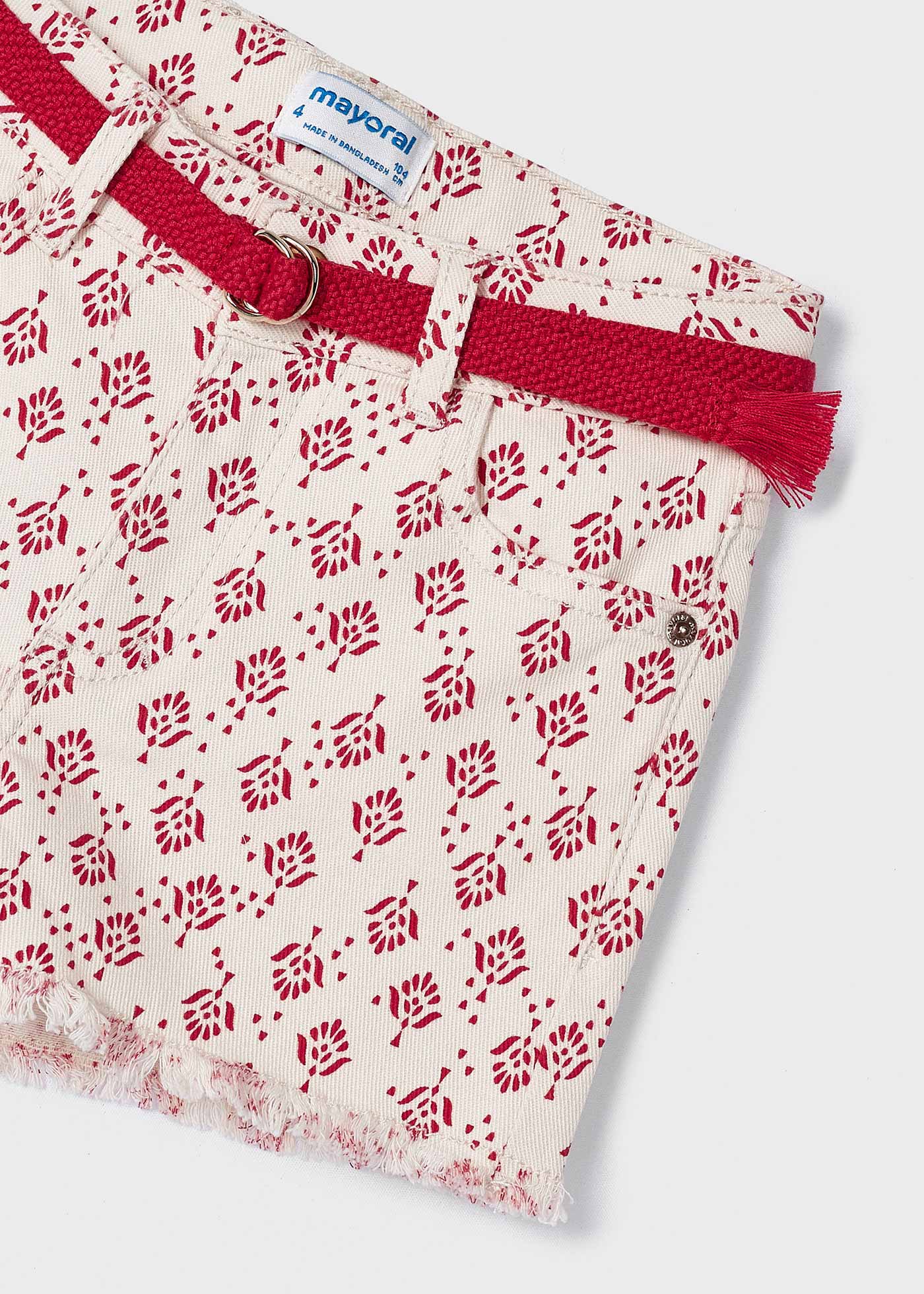 Shorts gemustert mit Gürtel Better Cotton Mädchen
