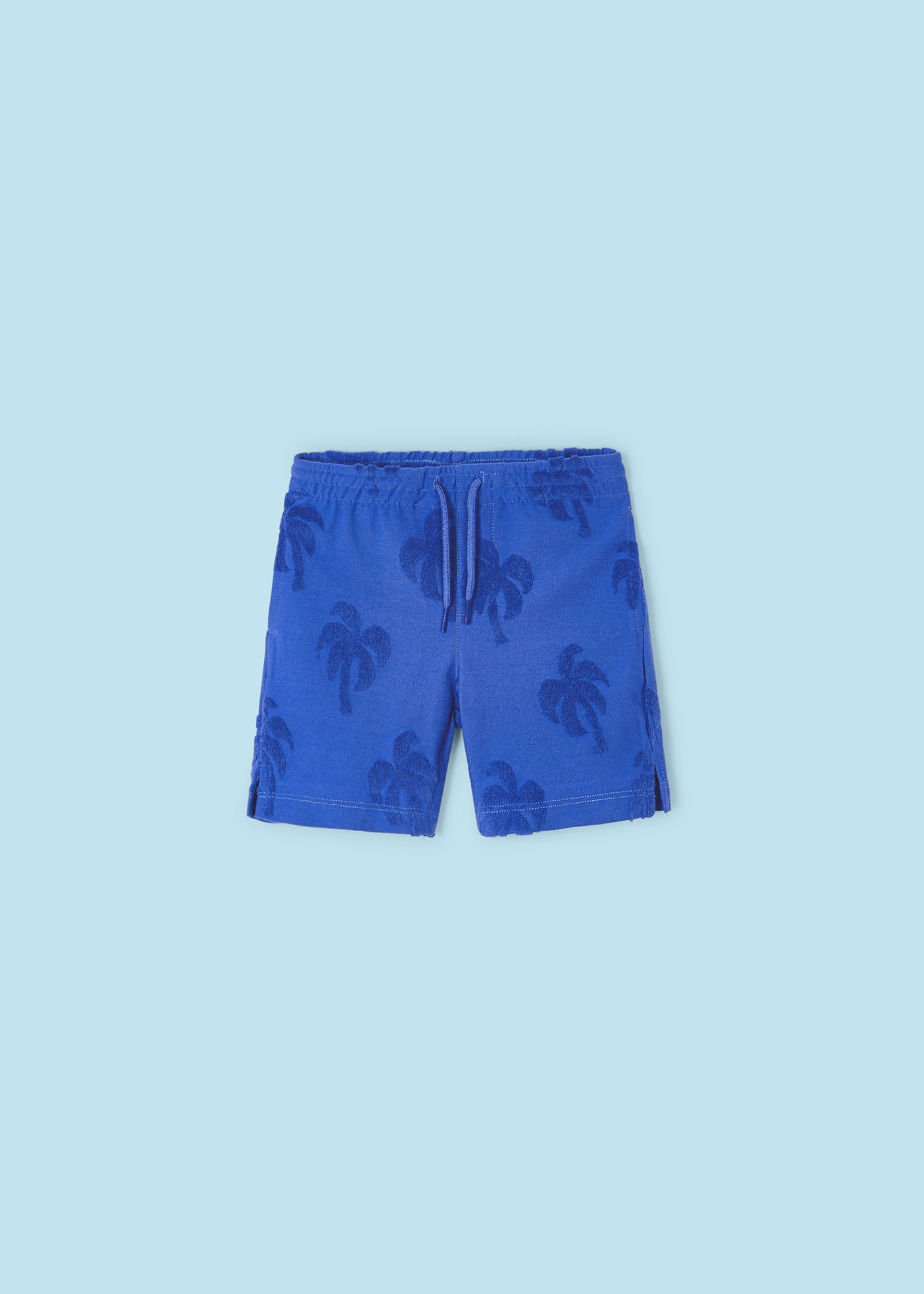 Boys gathered shorts palm print