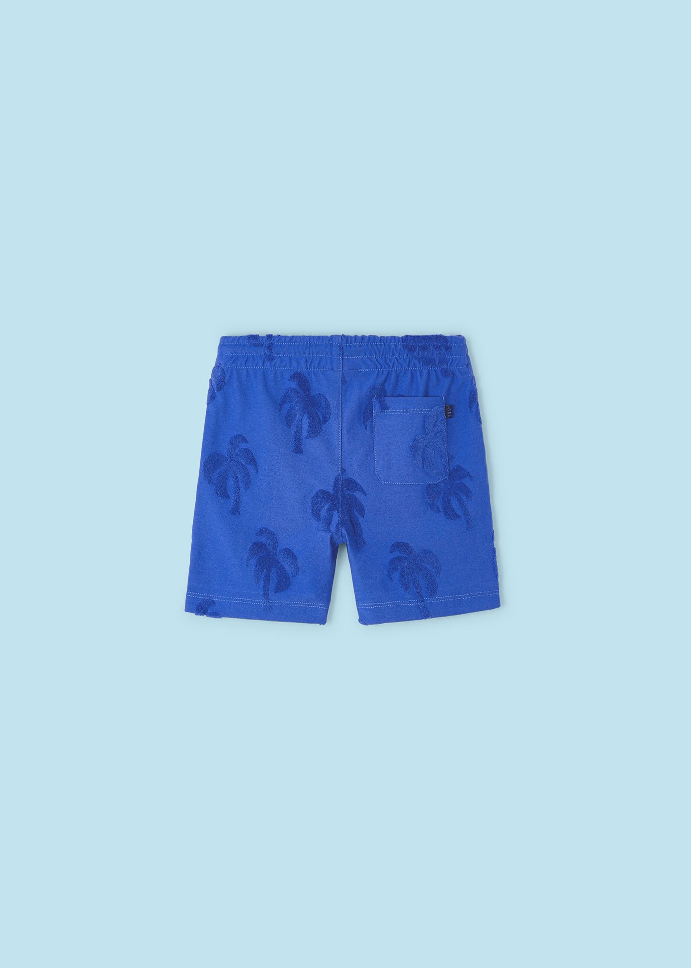 Boys gathered shorts palm print