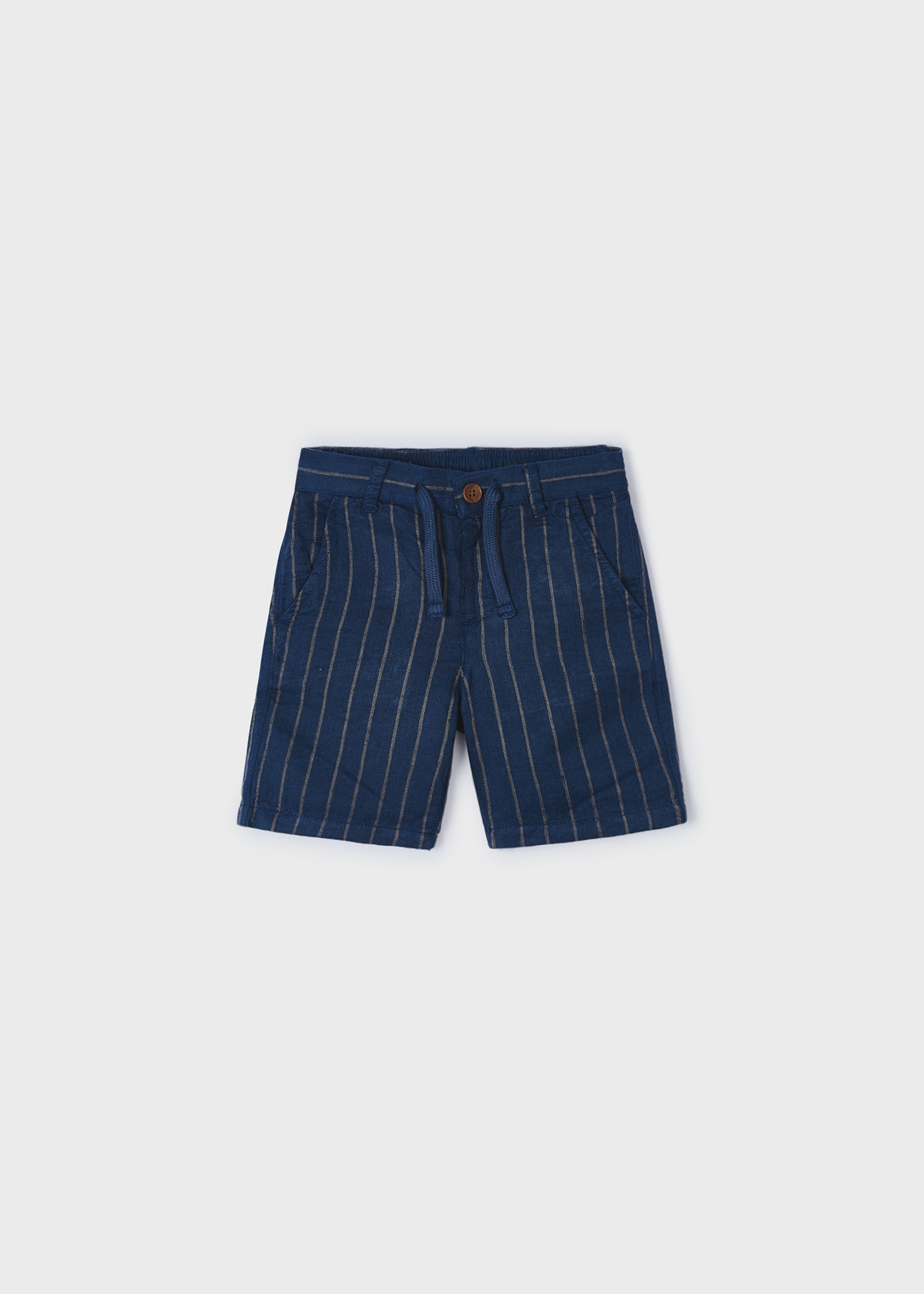 Boy Bermuda Striped Linen Shorts