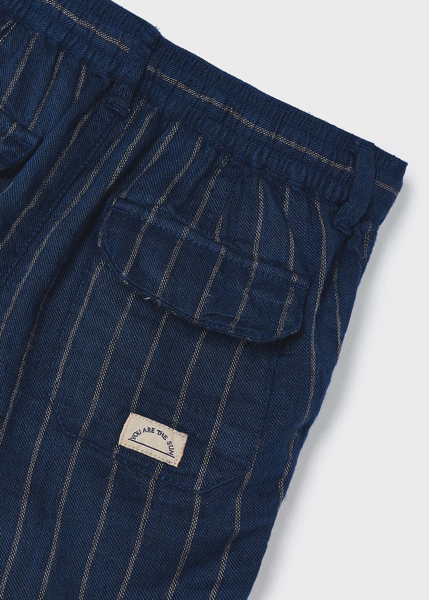 Boy Bermuda Striped Linen Shorts