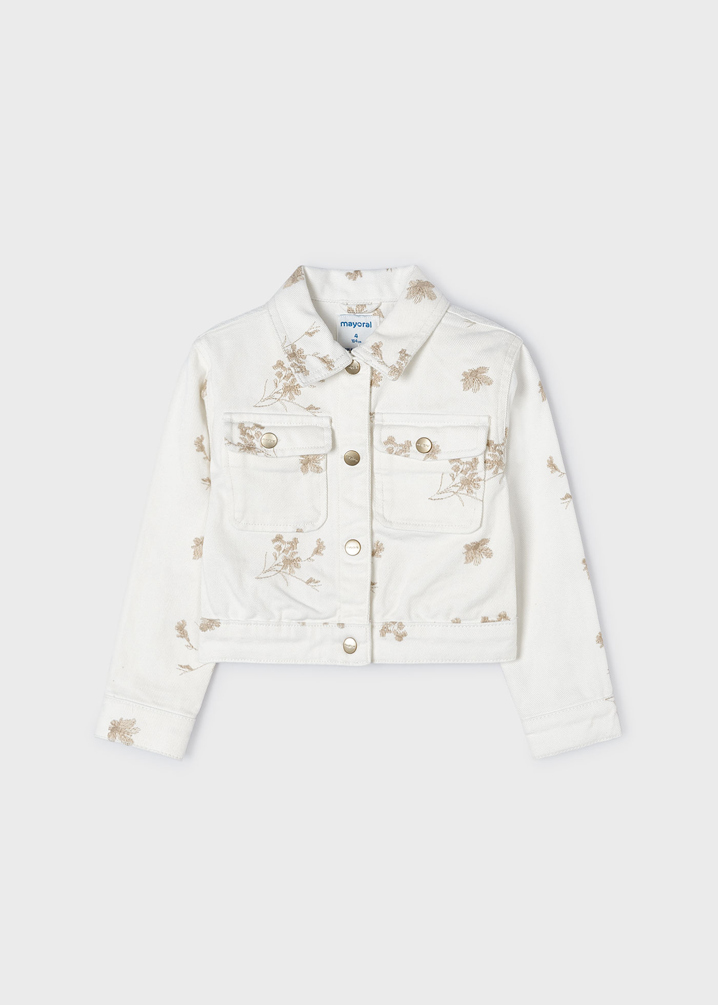 Girl embroidered twill jacket